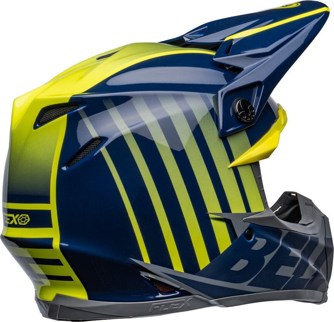 Bell Moto-9S Flex Sprint Casco Motocross blu/neon-giallo M Figura 7