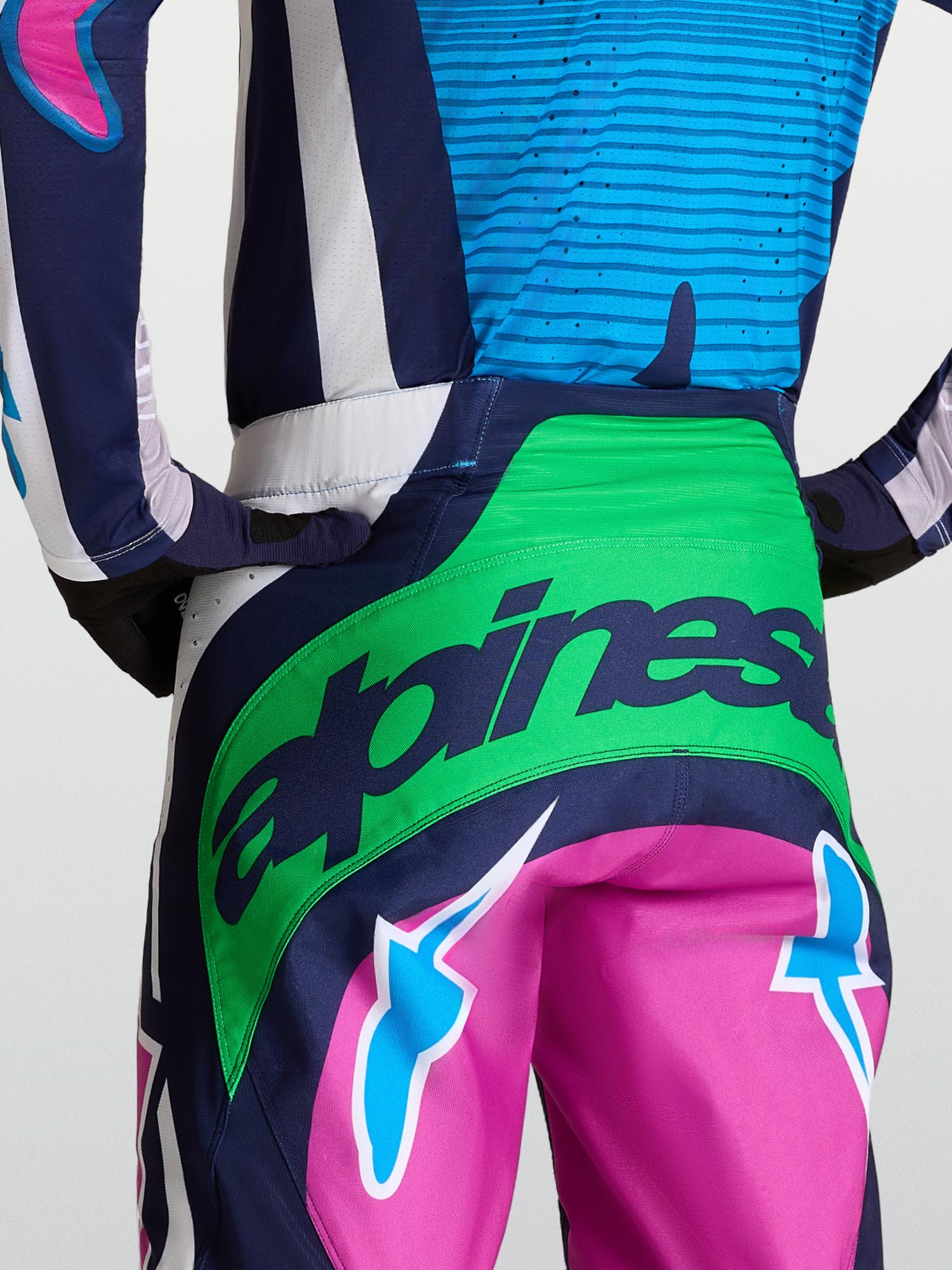 Alpinestars Techstar Maven Pantalon de motocross Blanc/Bleu/Vert 38 Figure 9
