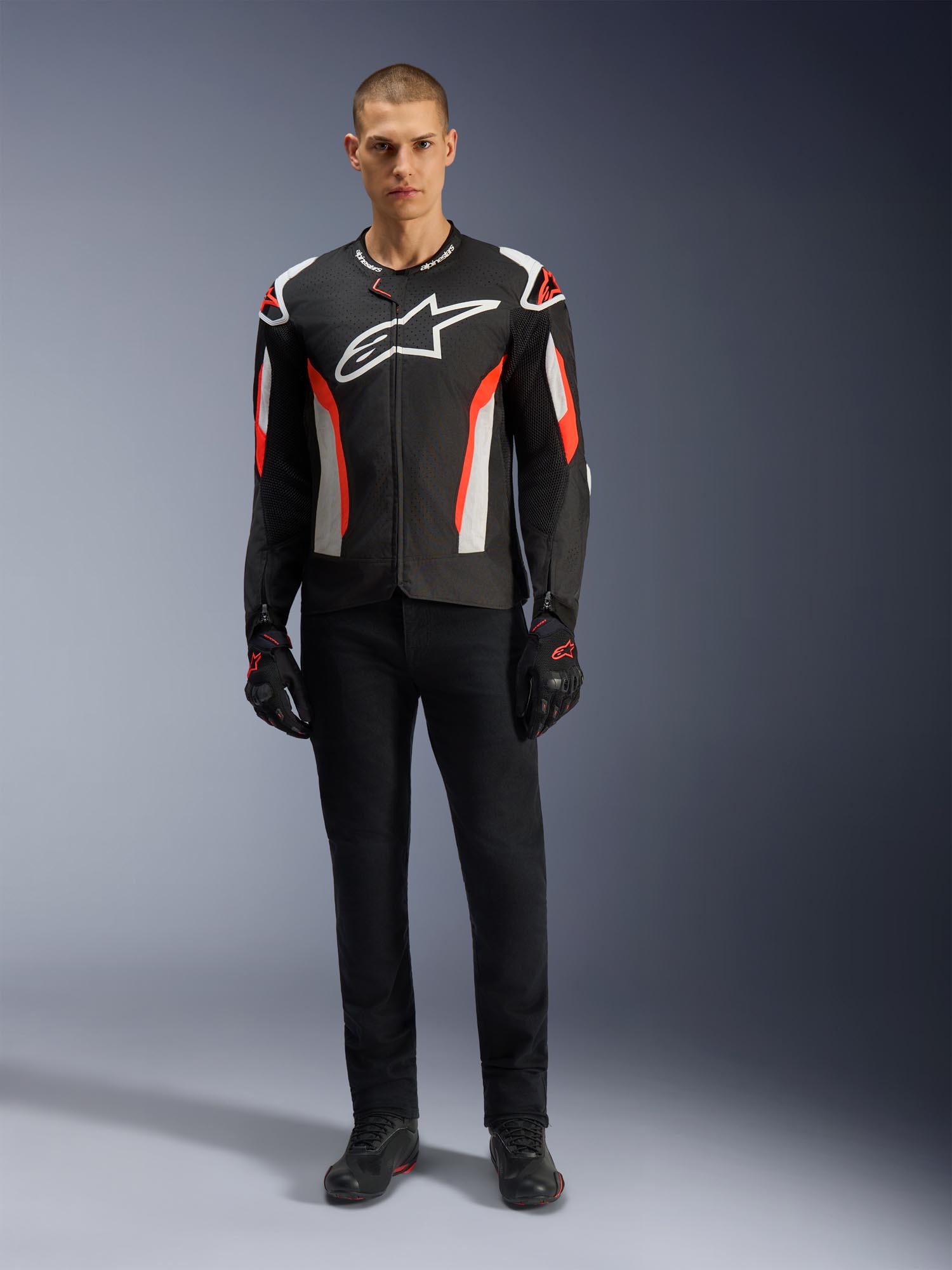 Alpinestars T-GP Air perforated Motorcycle Textile Jacket black/red/white M Figure 3