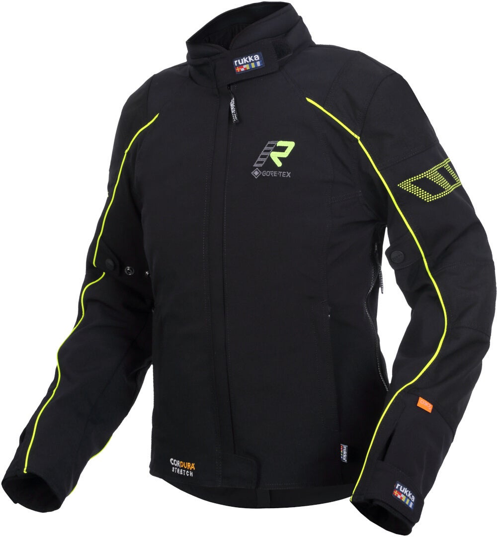 Rukka Comforina GTX Damer Motorcykel Tekstiljakke sort/gul 48 Figur 1