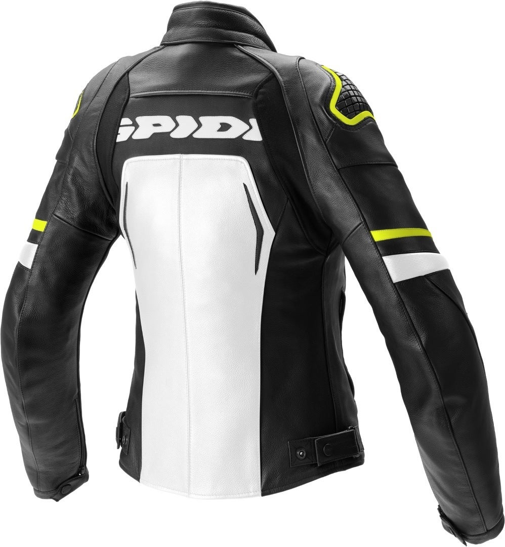 Spidi Evorider 2 Damen Motorrad Lederjacke schwarz/weiß/neon-gelb 44 Abbildung 2