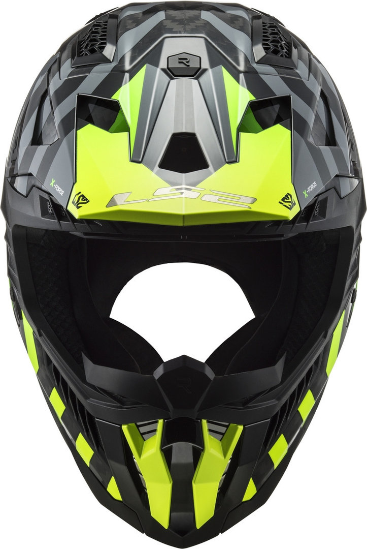 LS2 MX703 X-Force Barrier Carbon Motocross hjälm svart/grön XS (53/54) Figur 2