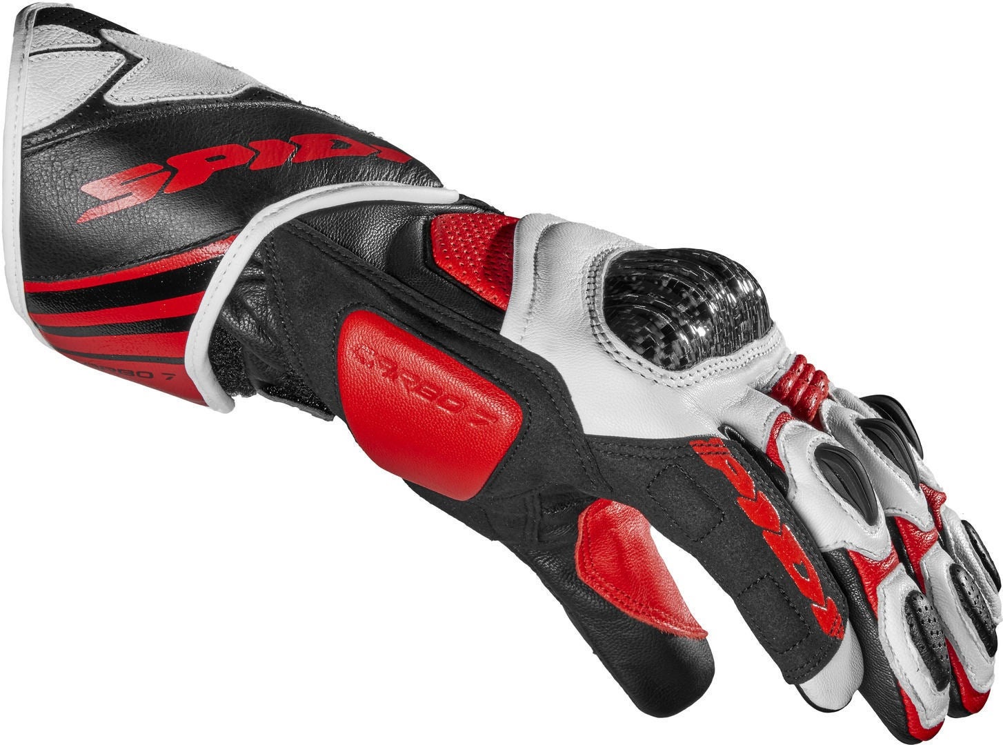 Spidi Carbo 7 Motorcycle Gloves black/white/red XL Figure 2