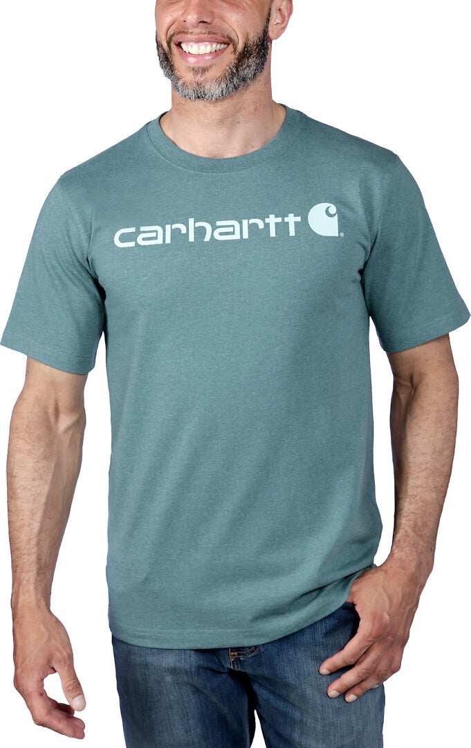 Carhartt EMEA Core Logo Workwear Short Sleeve Triko modrá/zelená XL Obrázek 3