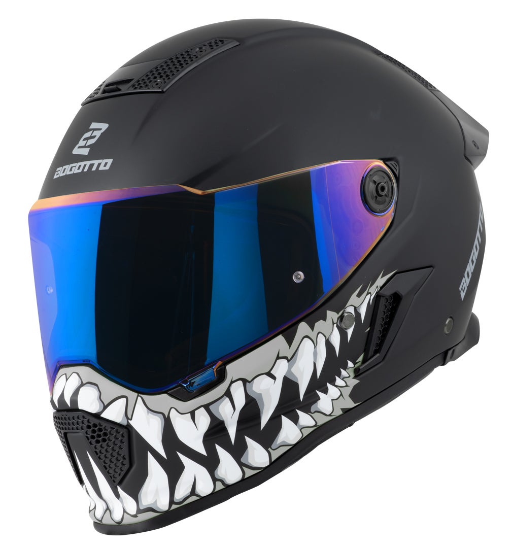 Bogotto Rapto Jaws Capacete Preto/Cinza fosco XL Figura 13