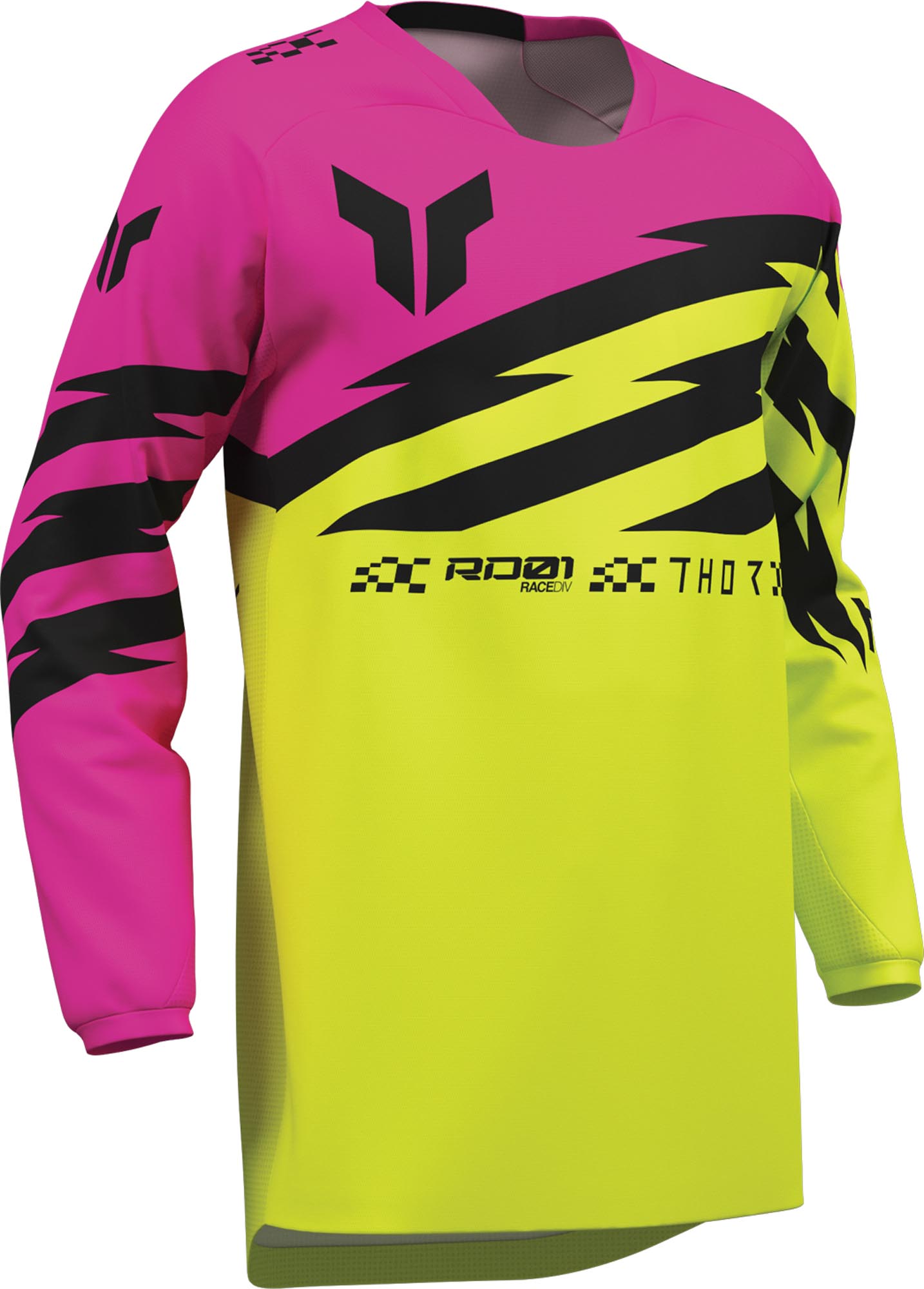 Thor Launchmode Shockie Jugend Motocross Jersey neon-gelb/pink L Abbildung 4