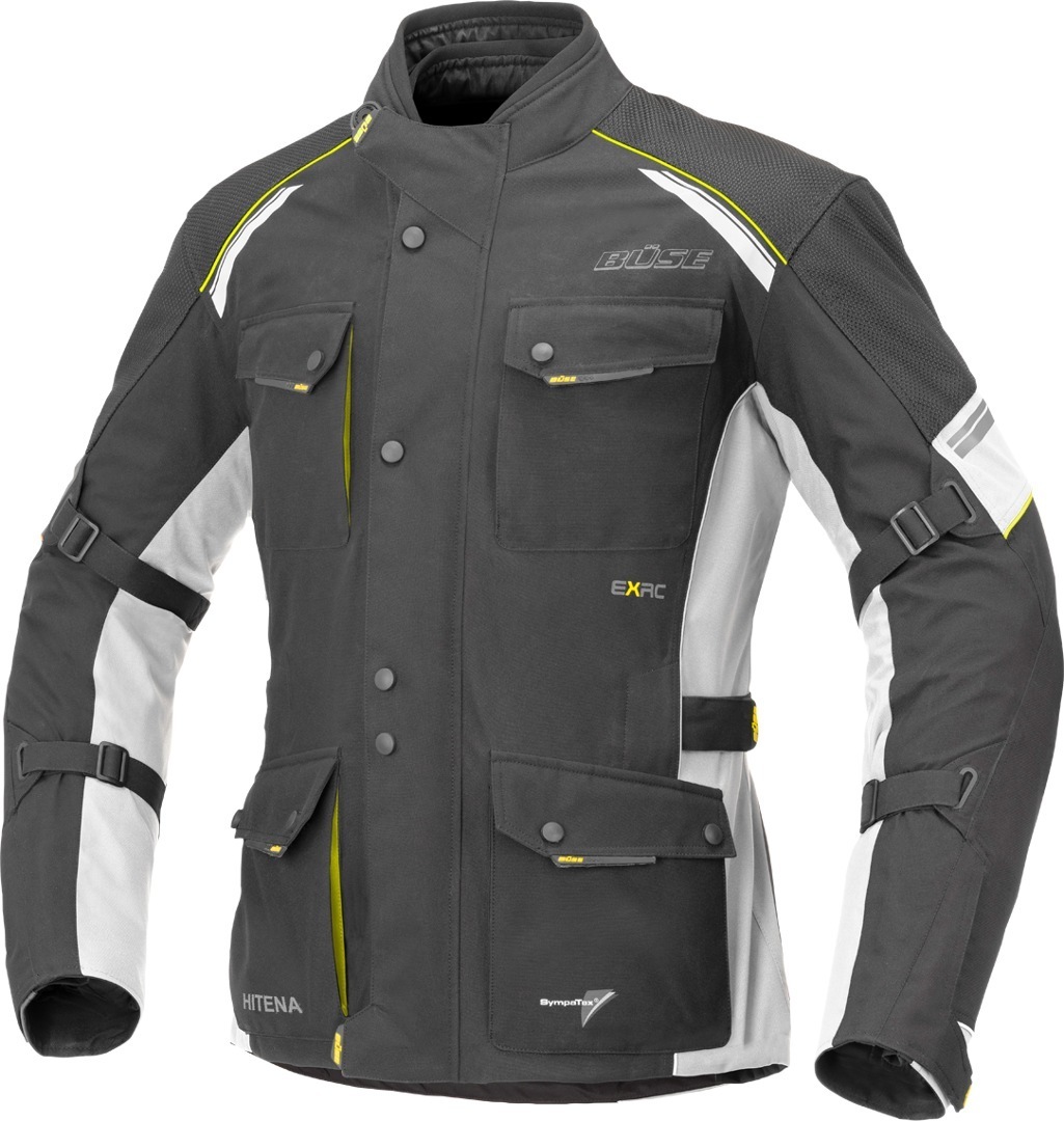 Büse Porto Motorcycle Textile Jacket black/white/neon-yellow 64 Figure 1