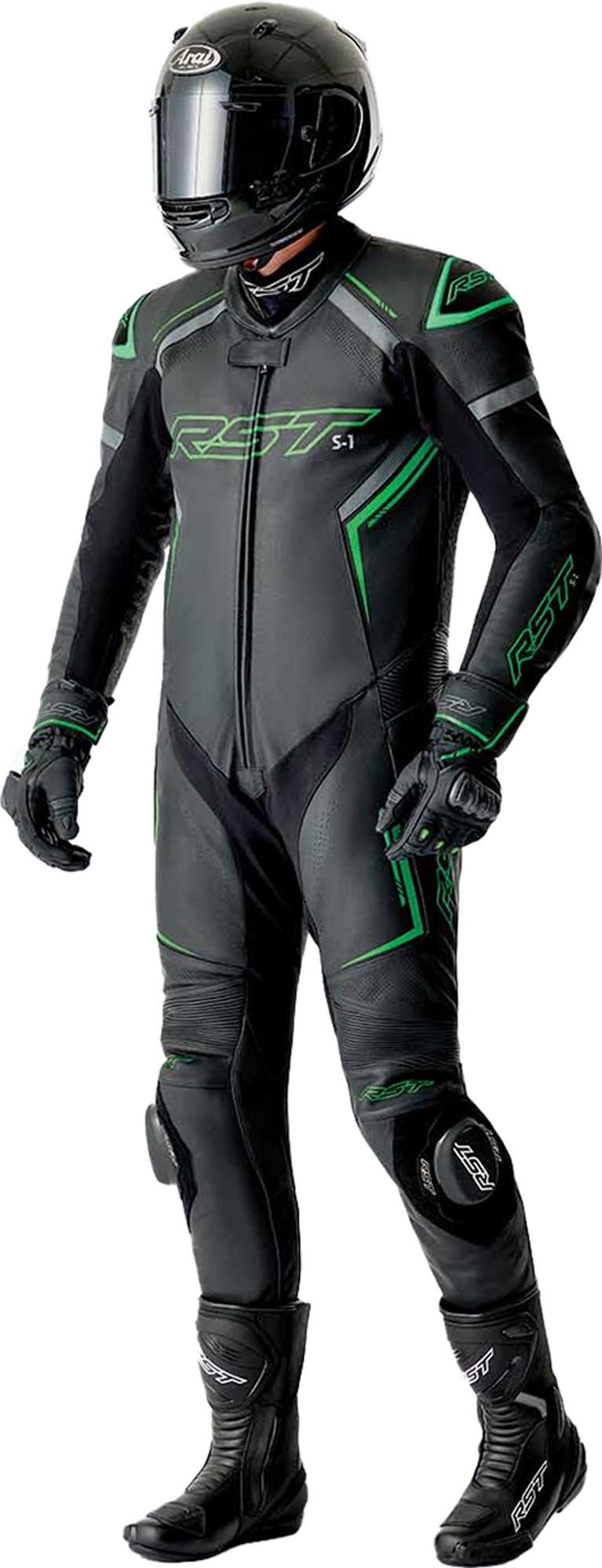 RST S1 D30 perforeret 1-delt motorcykellæderdragt Sort/neon-grøn 56 Figur 10