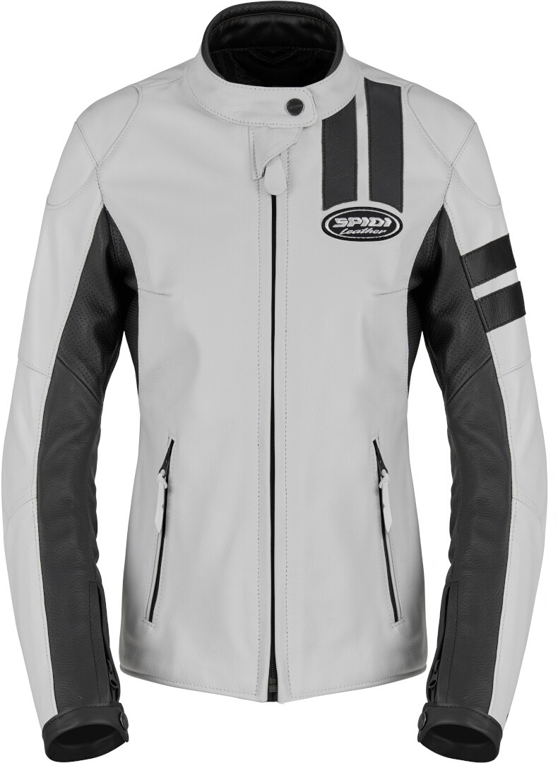 Spidi Roar Damen Motorrad Lederjacke hellgrau/schwarz 48 Abbildung 1