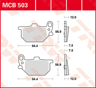 TRW Lucas Bremsbelag MCB503 Figur 1