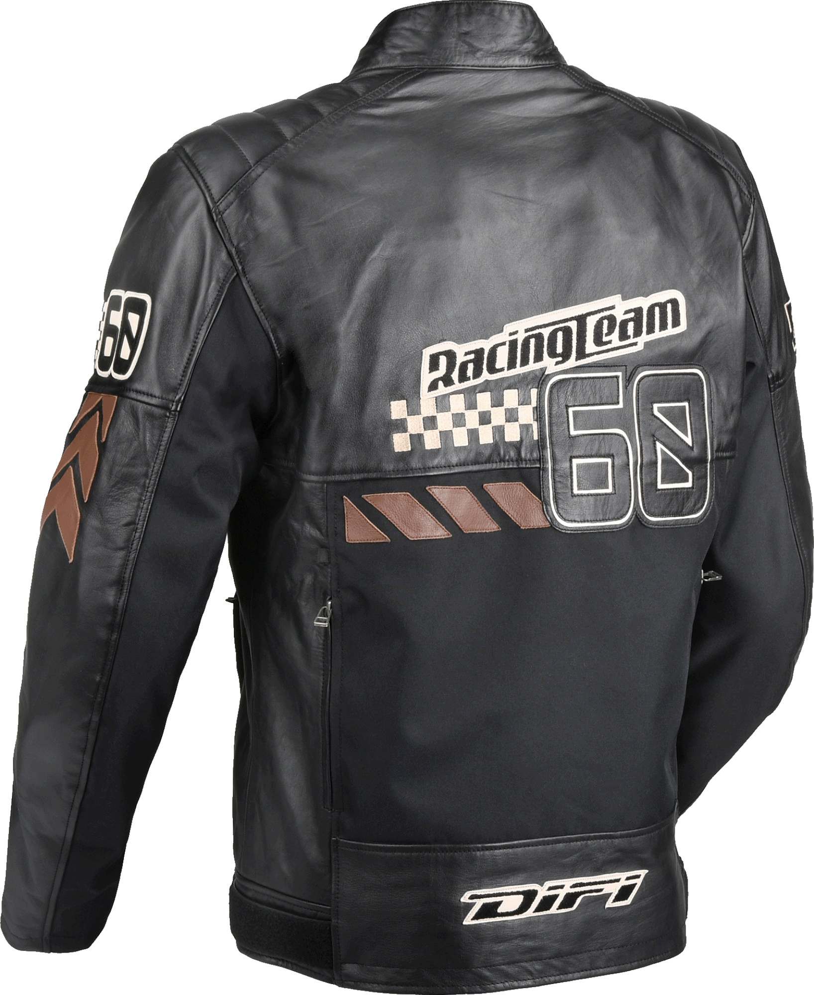 DIFI Iconic Motorrad Lederjacke schwarz/braun 60 Abbildung 2
