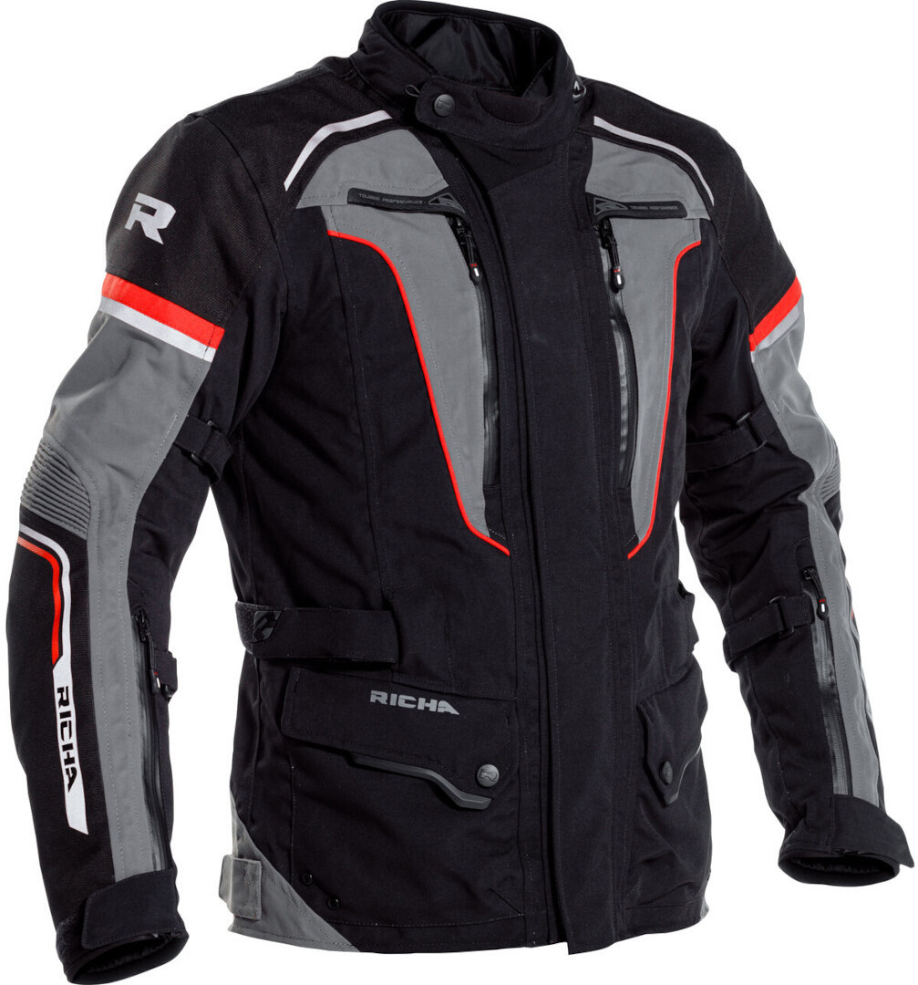 Richa Infinity 2 Pro Motorcykel tekstiljakke sort/grå/rød XL Figur 1