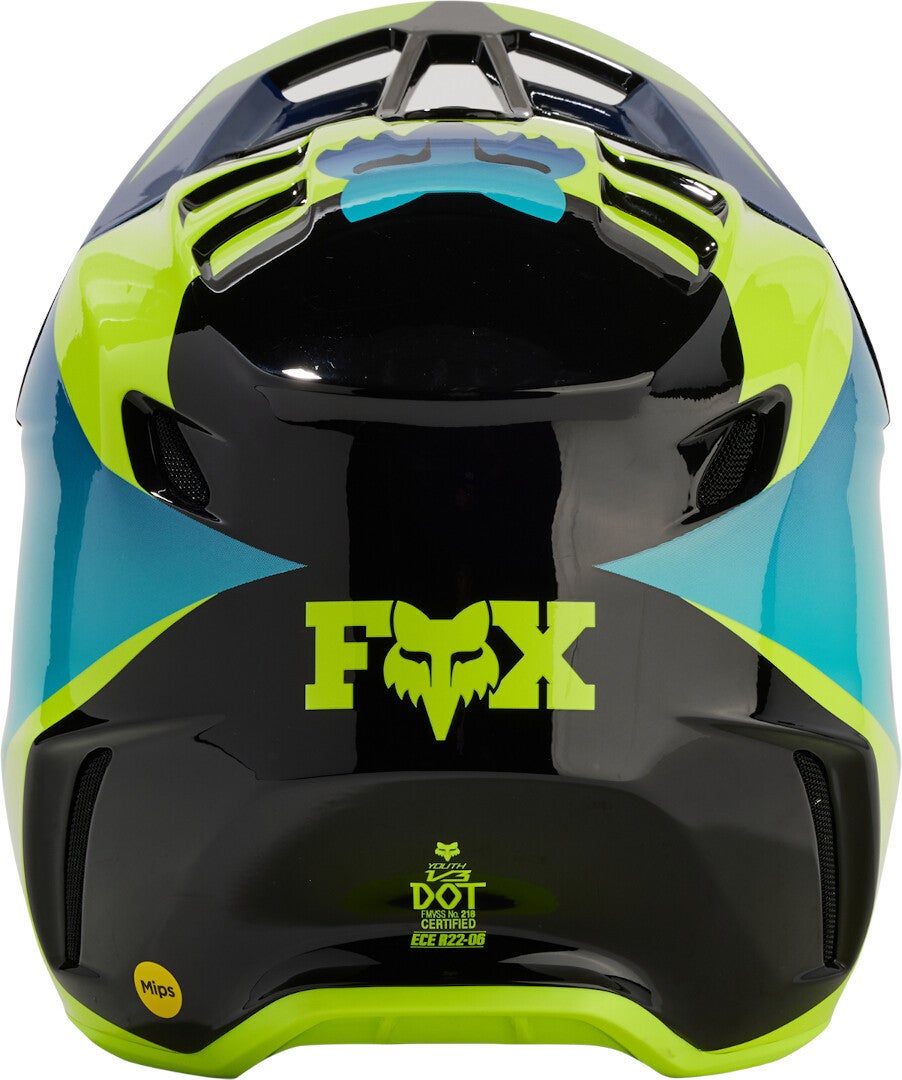 FOX V3 Streak Casco da motocross per ragazzi nero/verde Y/L (52/53) Figura 6