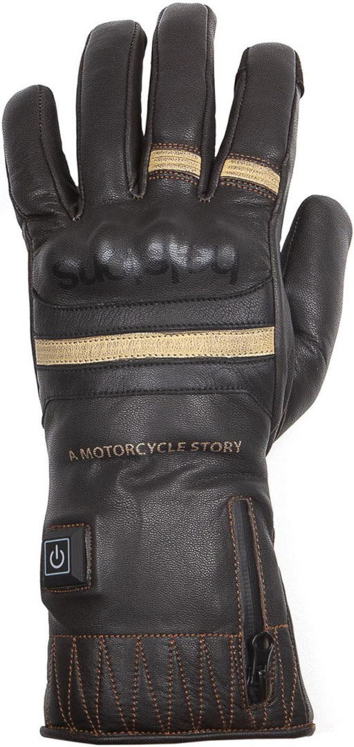 Helstons Bora Heated Motorcycle Gloves dark brown 9 Figure 1