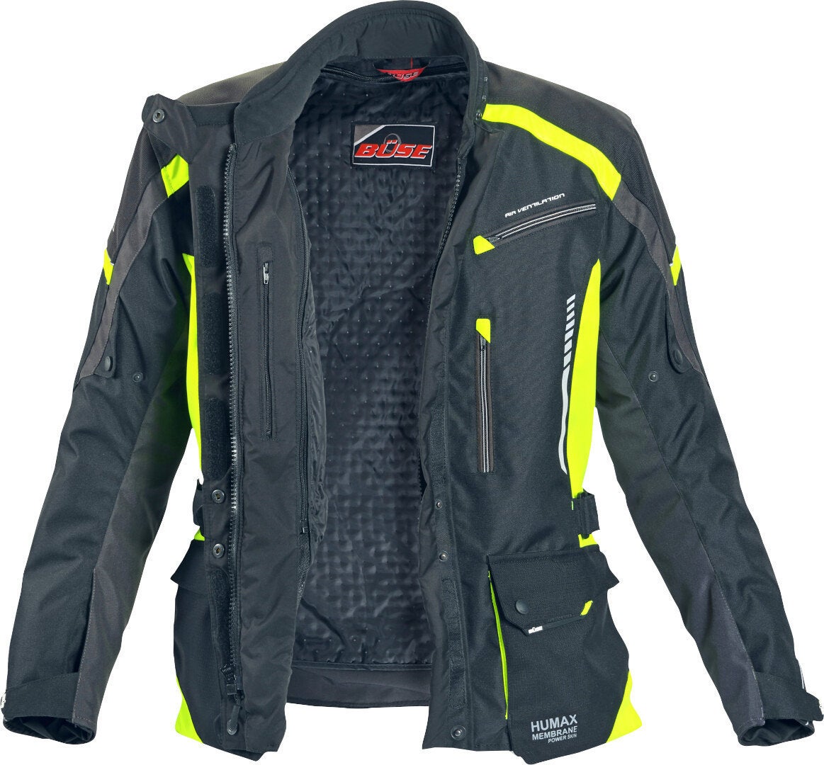 Büse Torino II Dame motorcykel tekstiljakke sort/gul 44 Figur 2