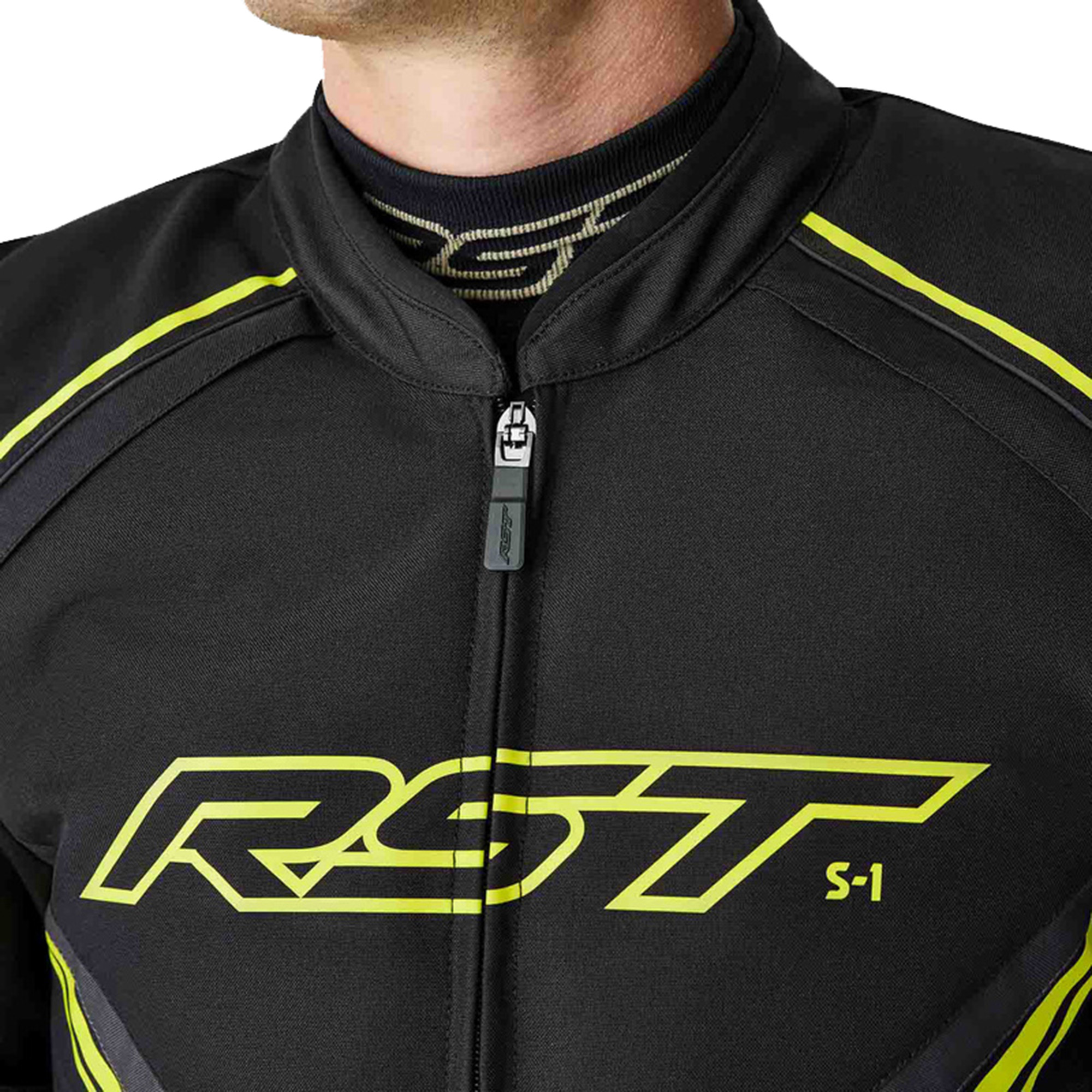 RST S1 D3O Veste textile moto imperméable noir/jaune néon 60 Figure 3