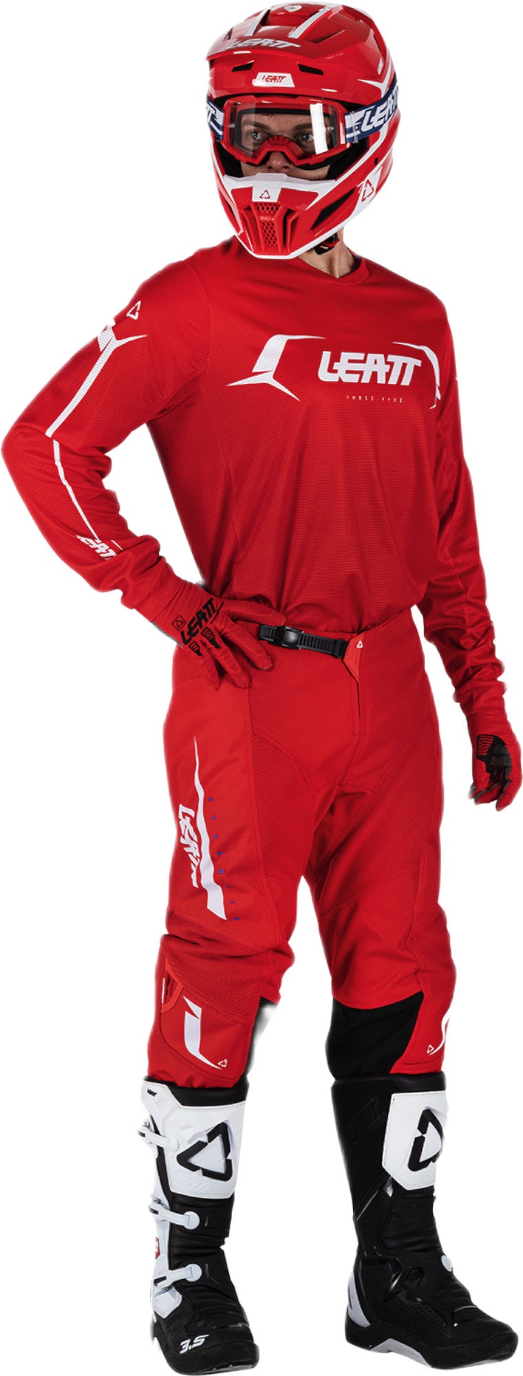 Leatt Moto Ride Kit 3.5 V26 Conjunto de camisa e calça de motocross vermelho/branco S Figura 4