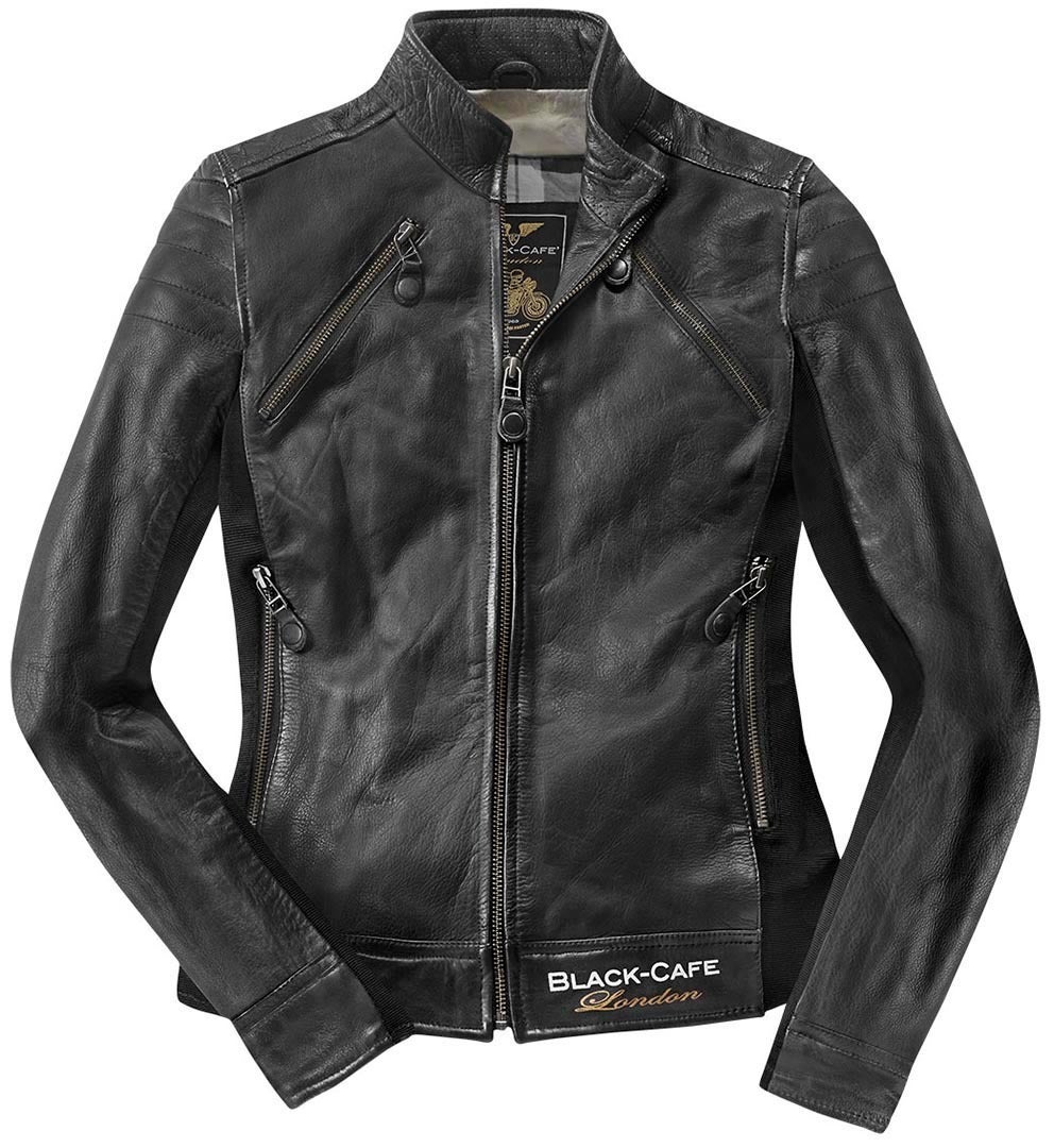 Black-Cafe London Semnan Damen Motorrad Lederjacke schwarz M Abbildung 1