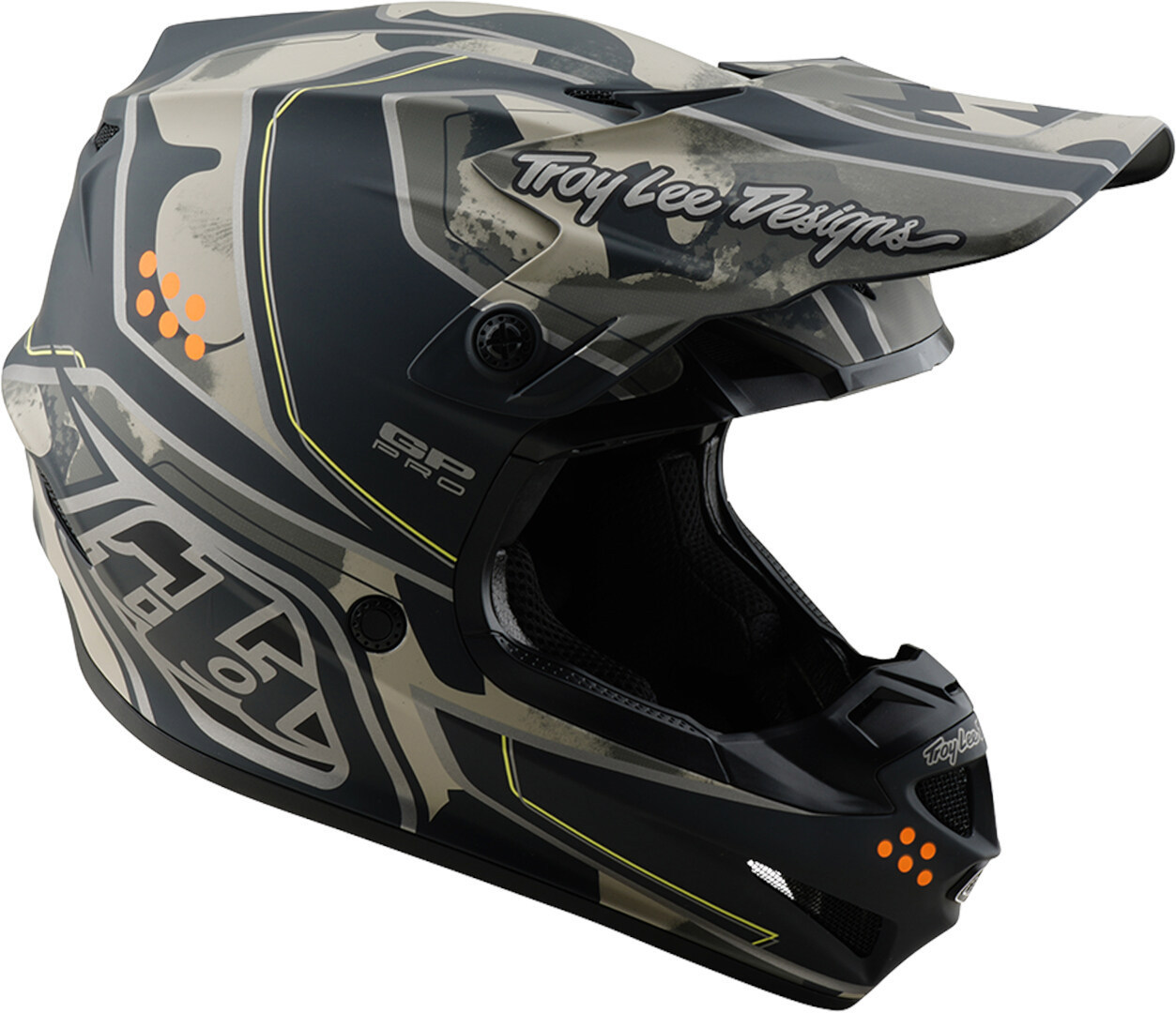 Troy Lee Designs GP Pro MIPS Trooper Motoross Hjelm sort/grå/grøn S (55/56) Figur 7