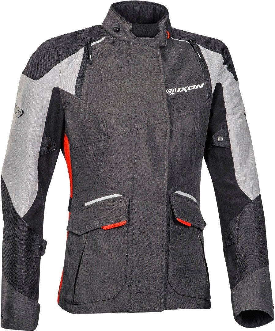 Ixon Balder Damen Motorcycle Textile Jacket black/grey/red S Figure 1