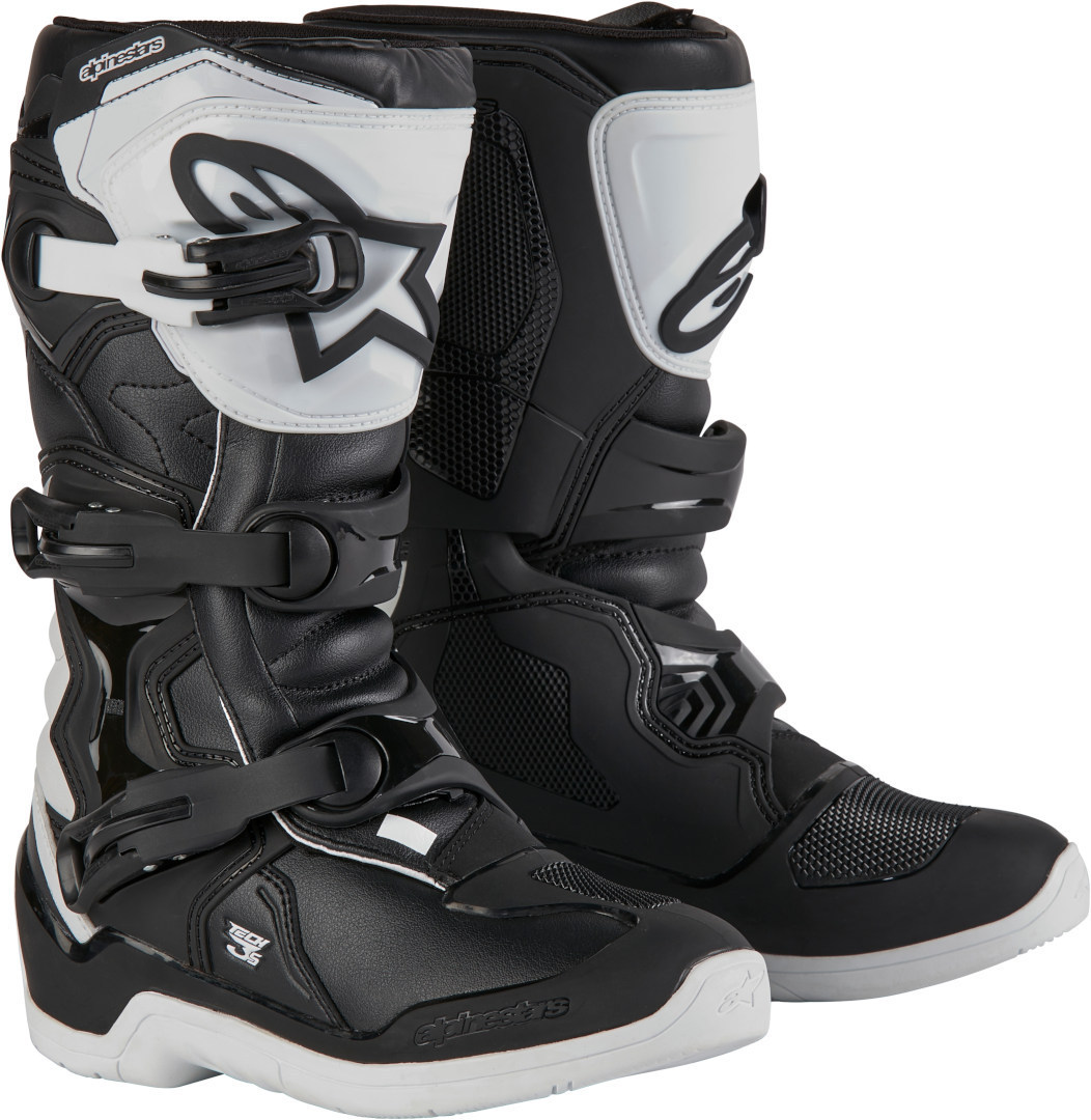 Alpinestars Tech 3S Botas de motocross juveniles Blanco/Negro 3 (35,5) Figura 1