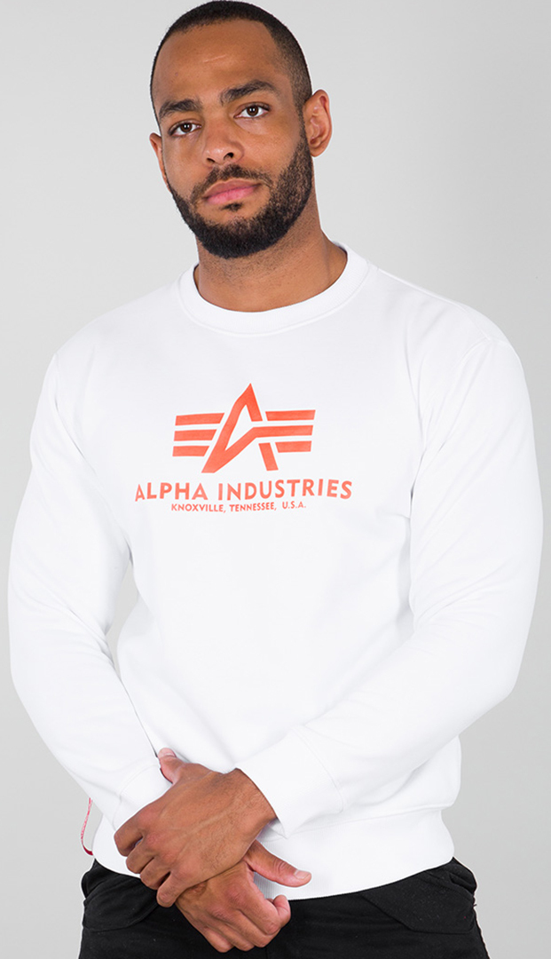 Alpha Industries Basic Sweatshirt hvid/orange XS Figur 1