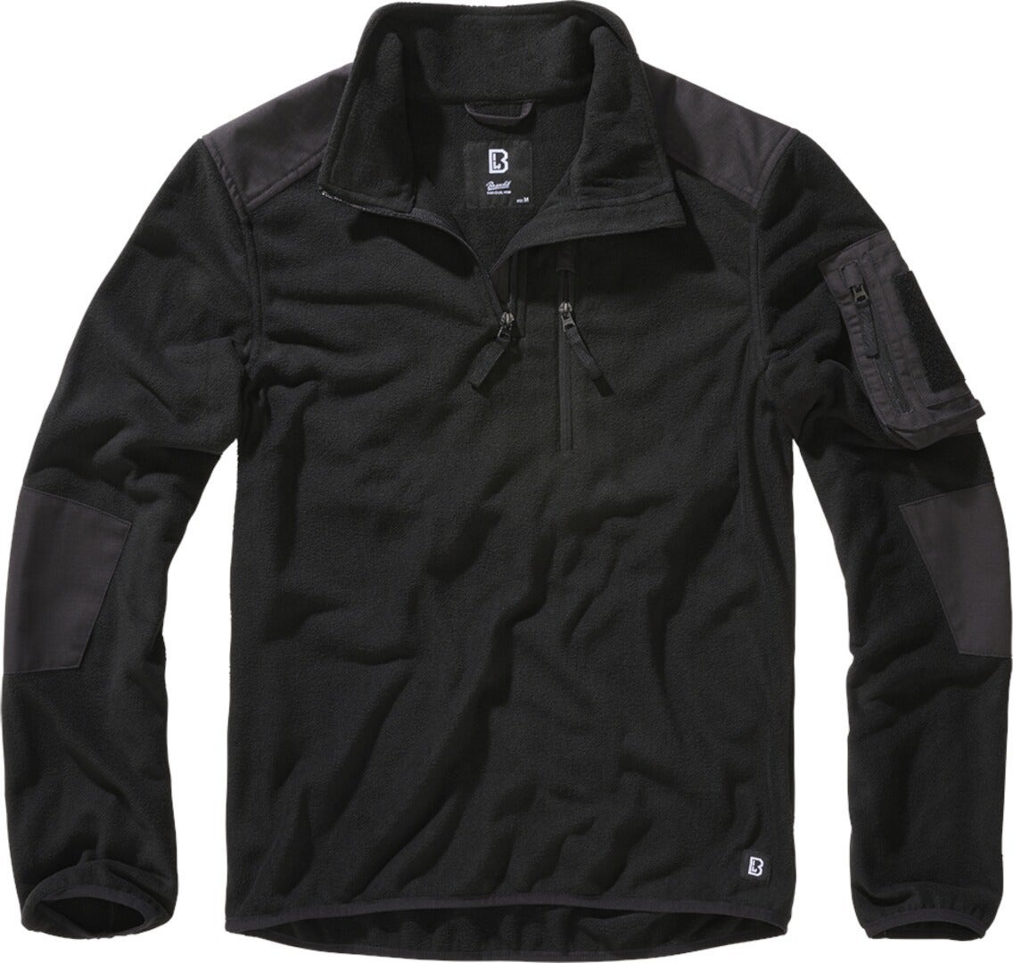 Brandit Fleece Ripstop Pull demi-zip noir XXL Figure 1