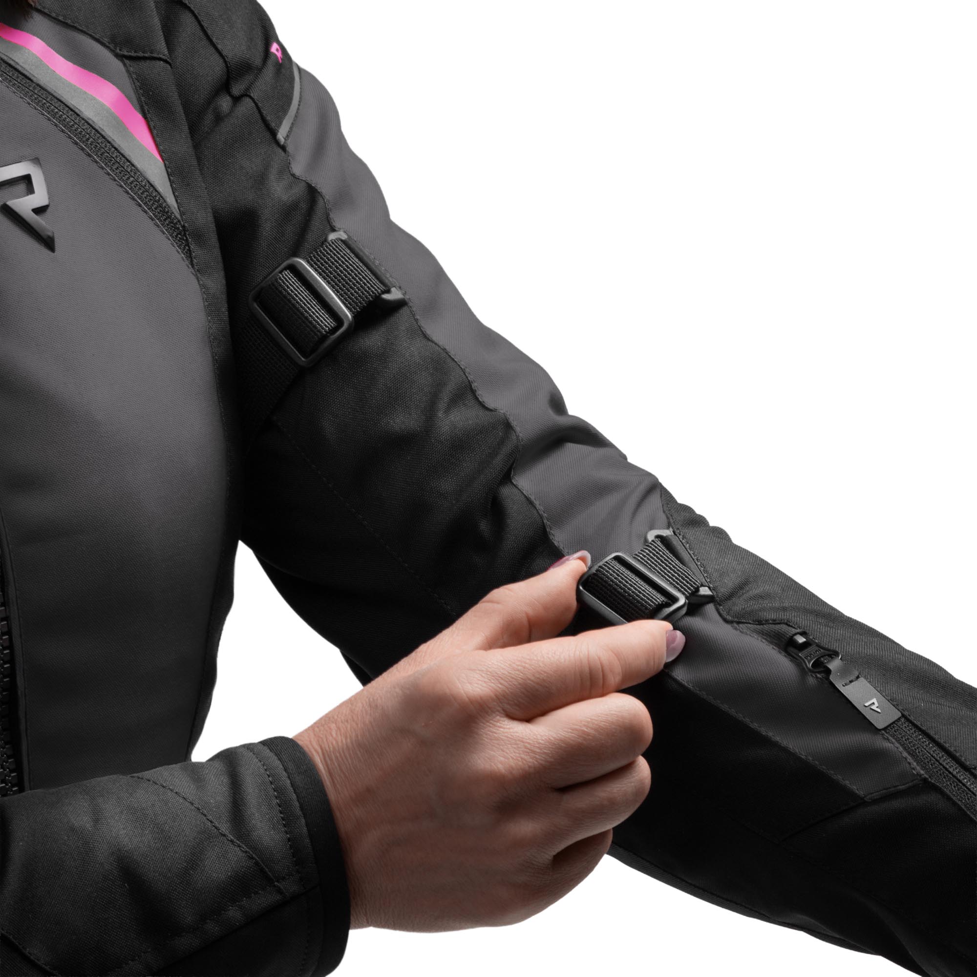 Rebelhorn Swift vattentät dam-motorcykeltextiljacka svart/grå/rosa 4XL Figur 9