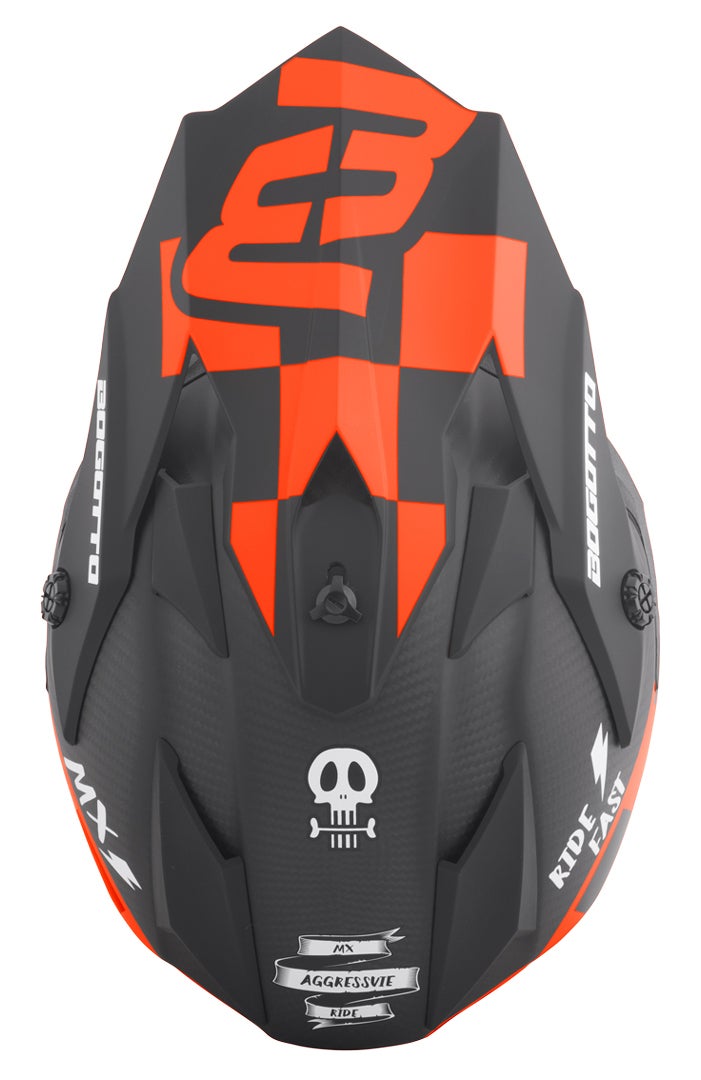 Bogotto V328 Xadrez Carbon Motocross hjelm sort/orange XL Figur 4