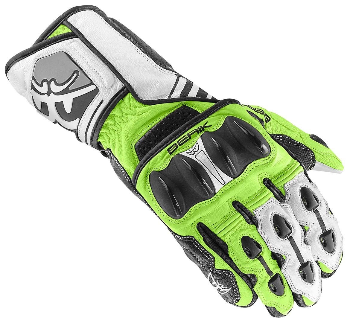 Berik Track Motorcykelhandsker sort/hvid/neongul L Figur 1