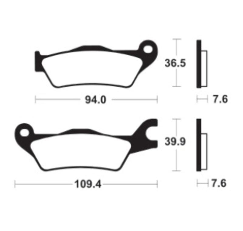 TECNIUM Organiska bromsbelägg - MA451 Figur 2
