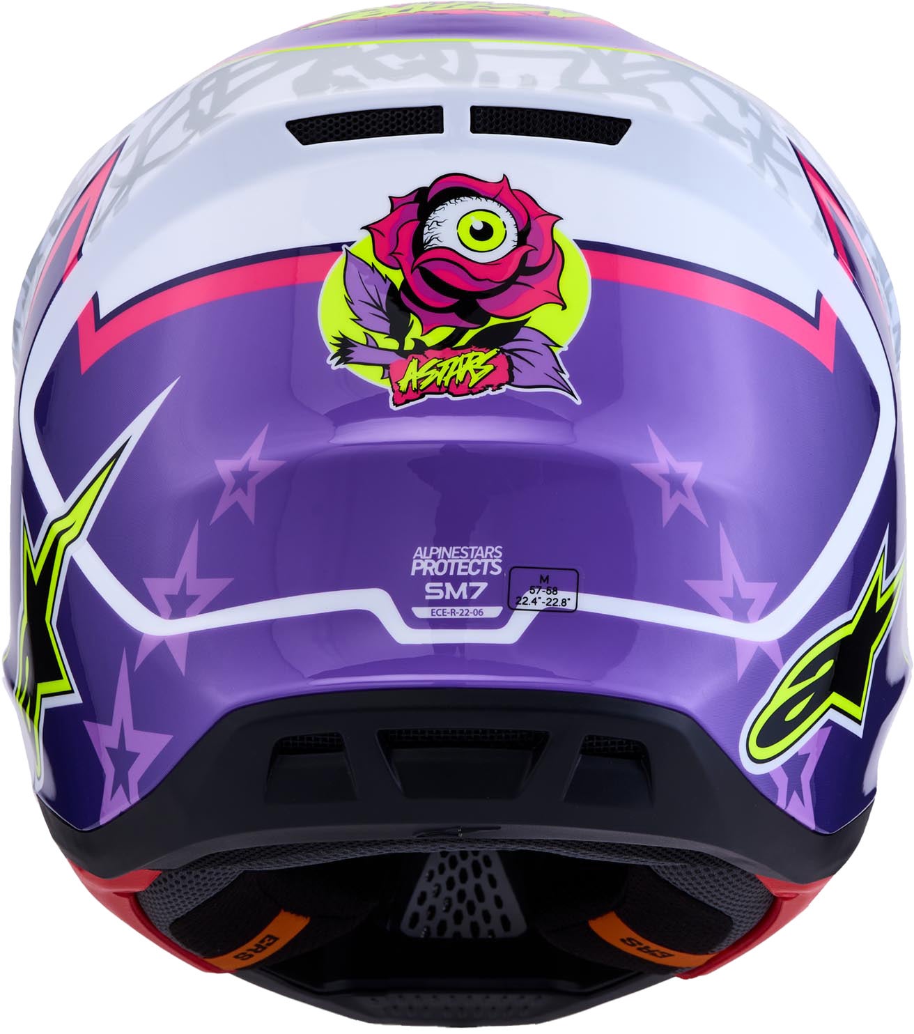 Alpinestars S-M7 Blaster Κράνος Motocross λευκό/ροζ/μωβ Μ (57/58) Γράφημα 3