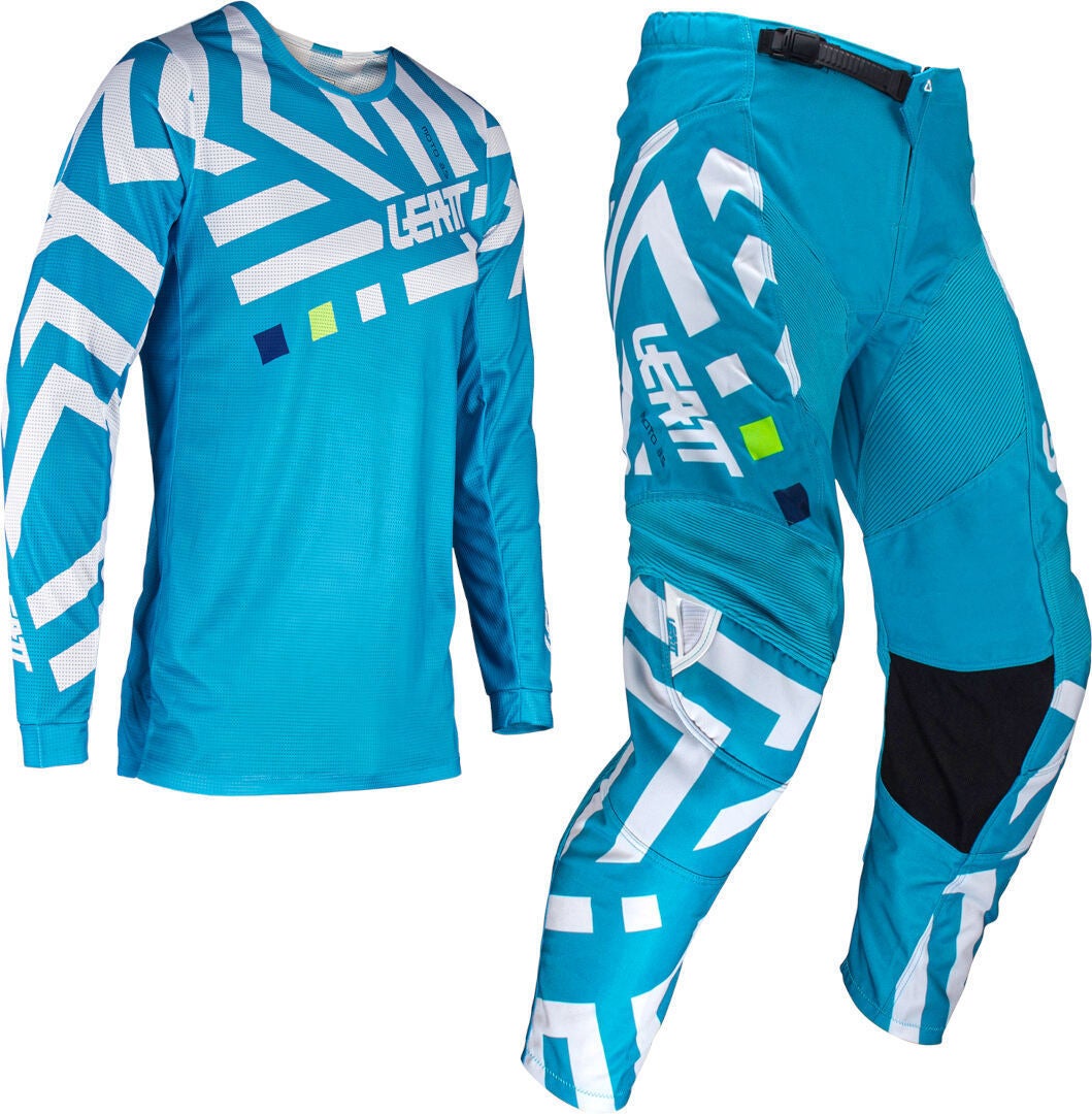 Leatt 3.5 Ride Pattern 2024 Motocross Jersey and Pants Set blue/white XL Figure 1