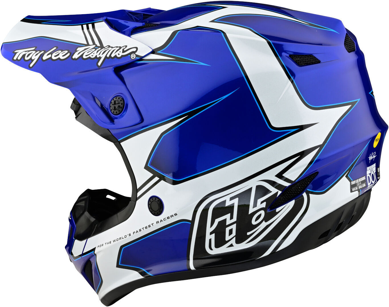 Troy Lee Designs SE4 Polyacrylite Matrix MIPS Casco da motocross blu/argento M (57/58) Figura 3