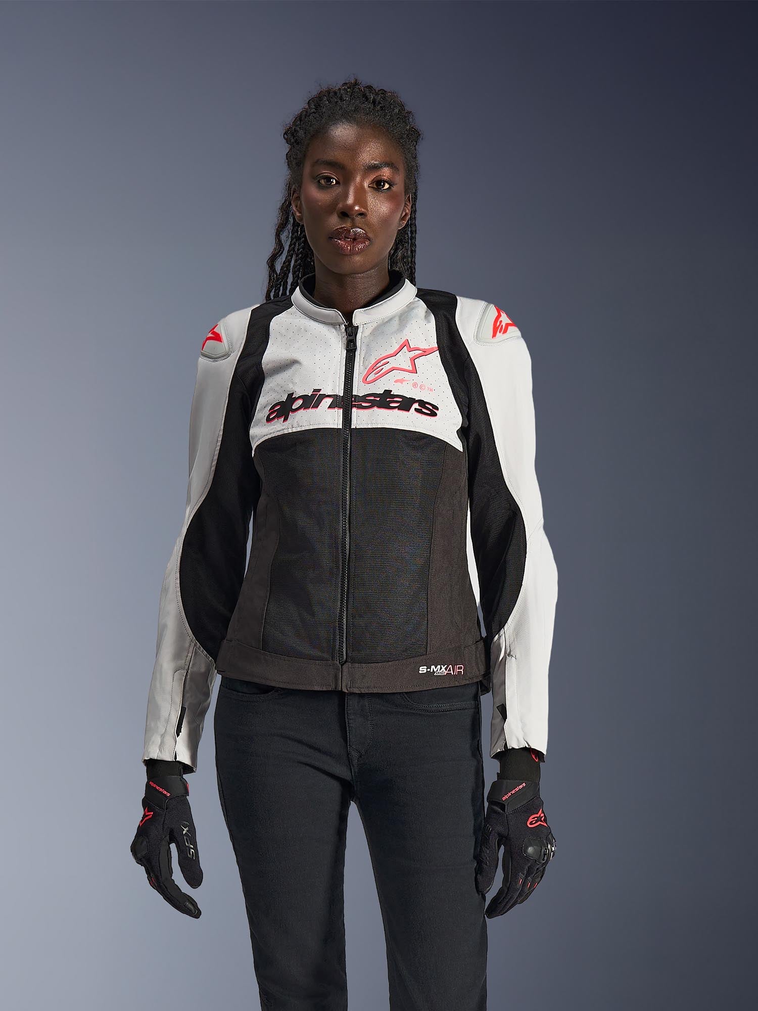 Side view of Alpinestars Stella SMX Air Perforated Ladies Motorcycle Textile Jacket