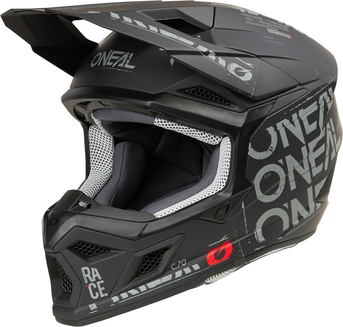 Oneal 3SRS Static Cască de motocross Negru mat/gri XL Figura 1