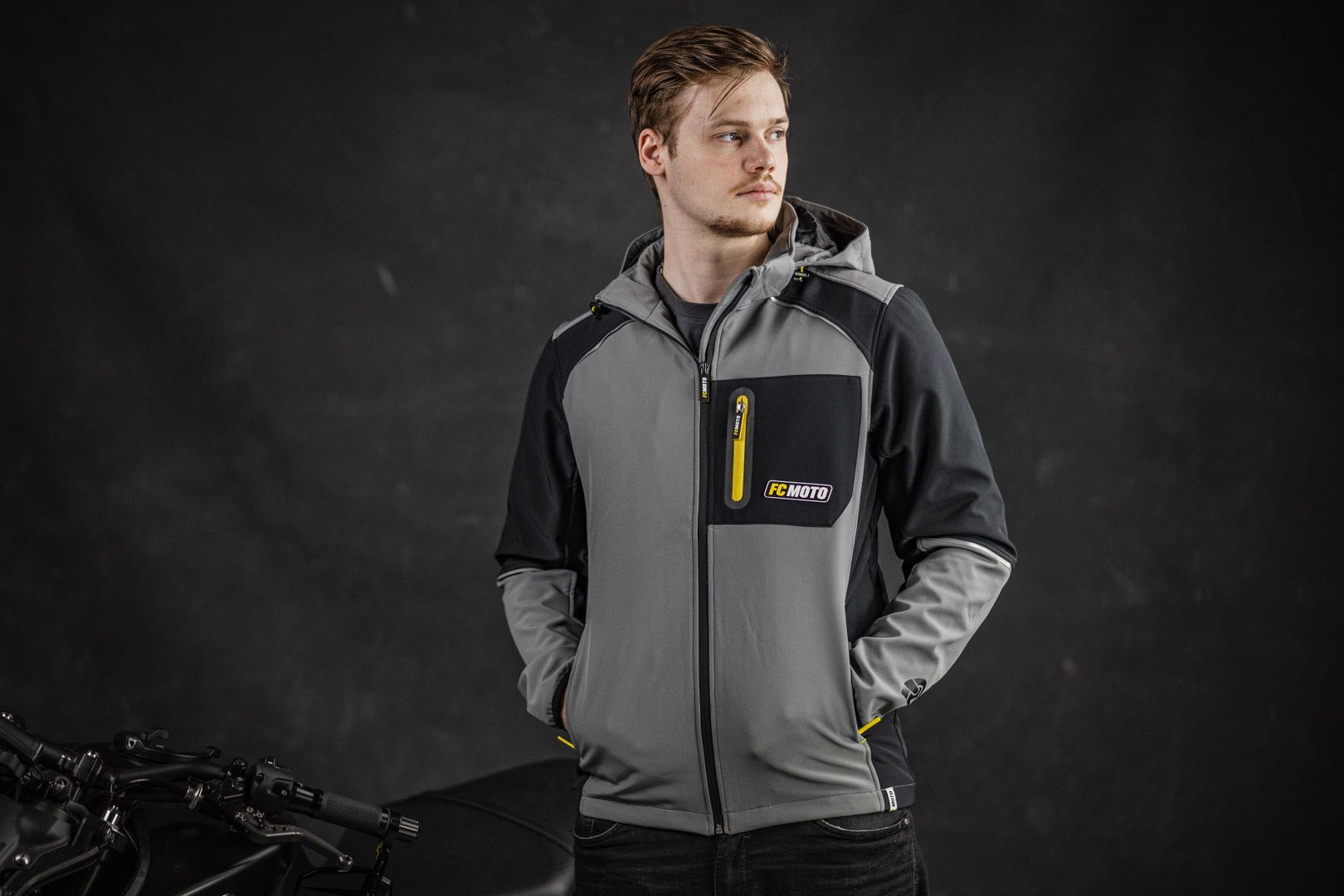 FC-Moto FCM-SSJ Softshell Jas grijs/zwart L Figuur 4