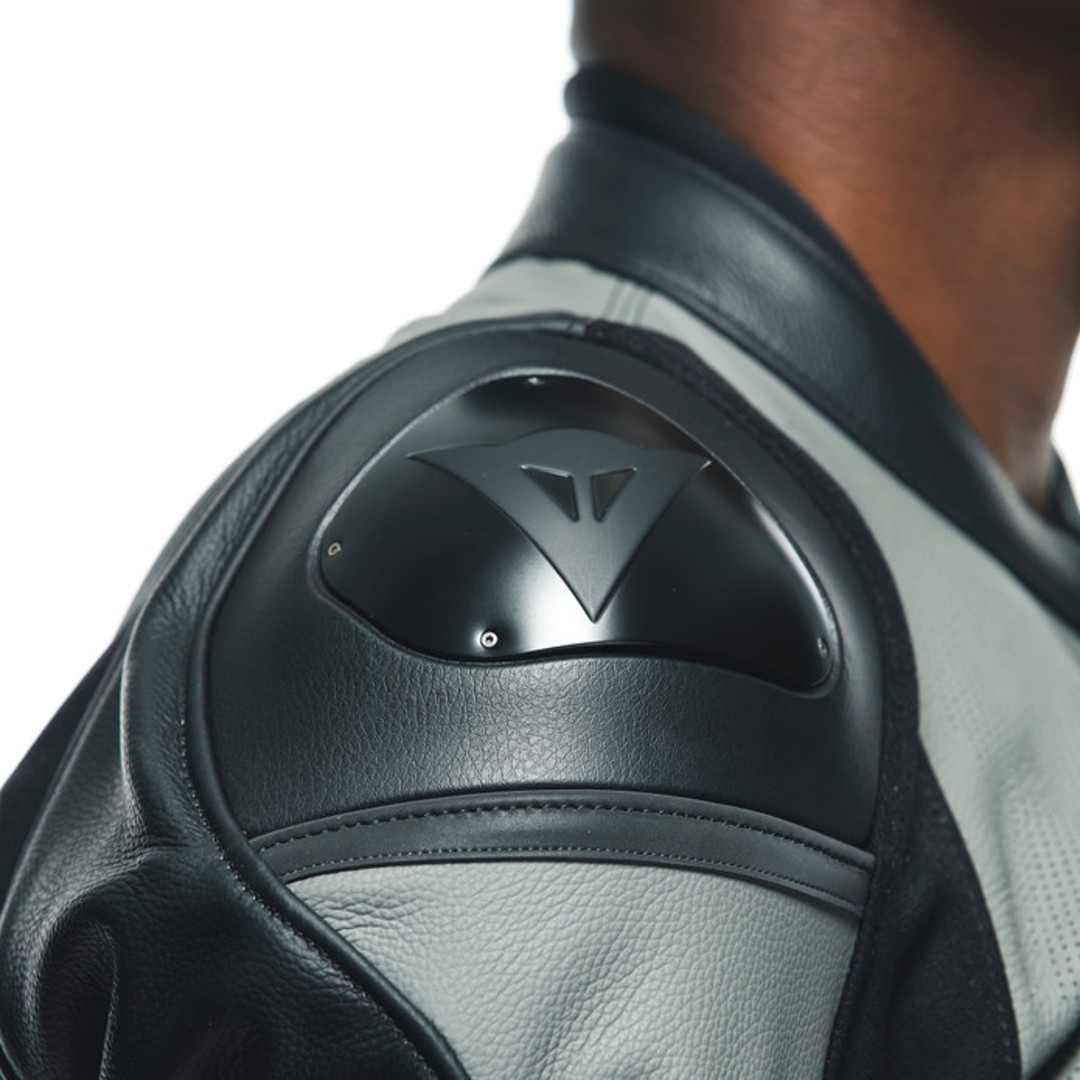 Dainese Racing 4 Perforierte Motorrad Lederjacke schwarz/grau 46 Abbildung 10