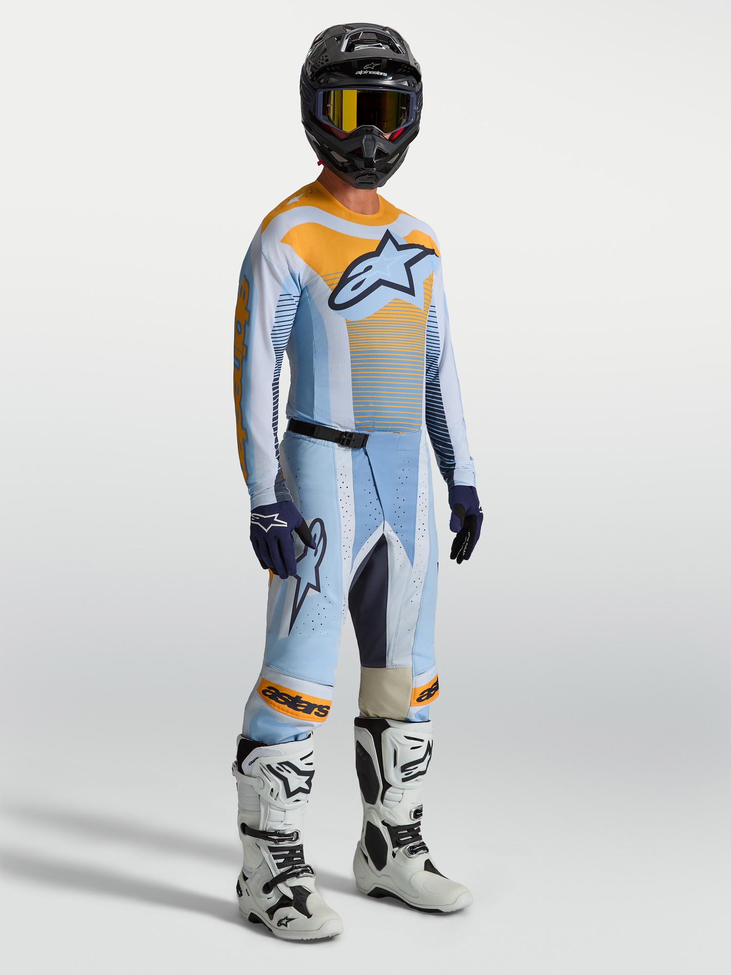 Alpinestars Techstar Maven Motocrosstrøje blå/orange/sort S Figur 3