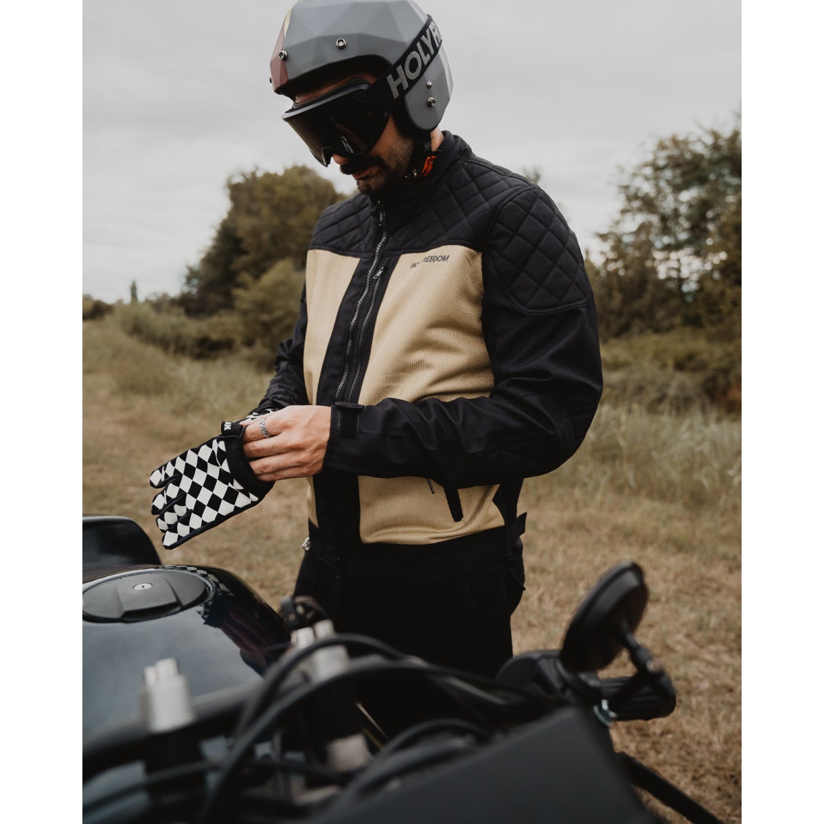 HolyFreedom Rete Air Giacca tessile da moto nero/oro L Figura 7
