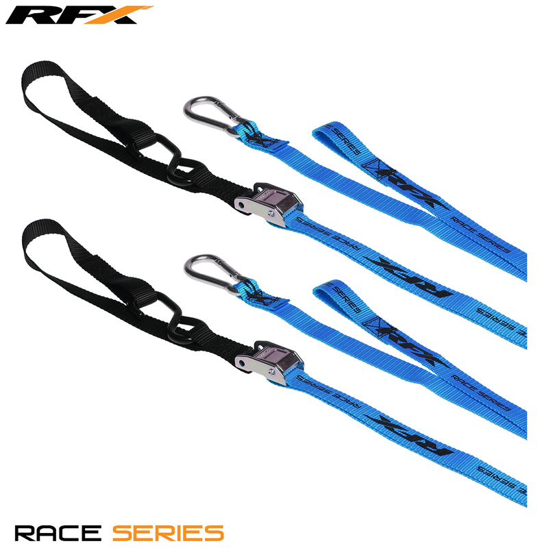 RFX Race Series 1.0 Tie Downs (Blue/Black) with extra loop & carabiner clip-image-818117221