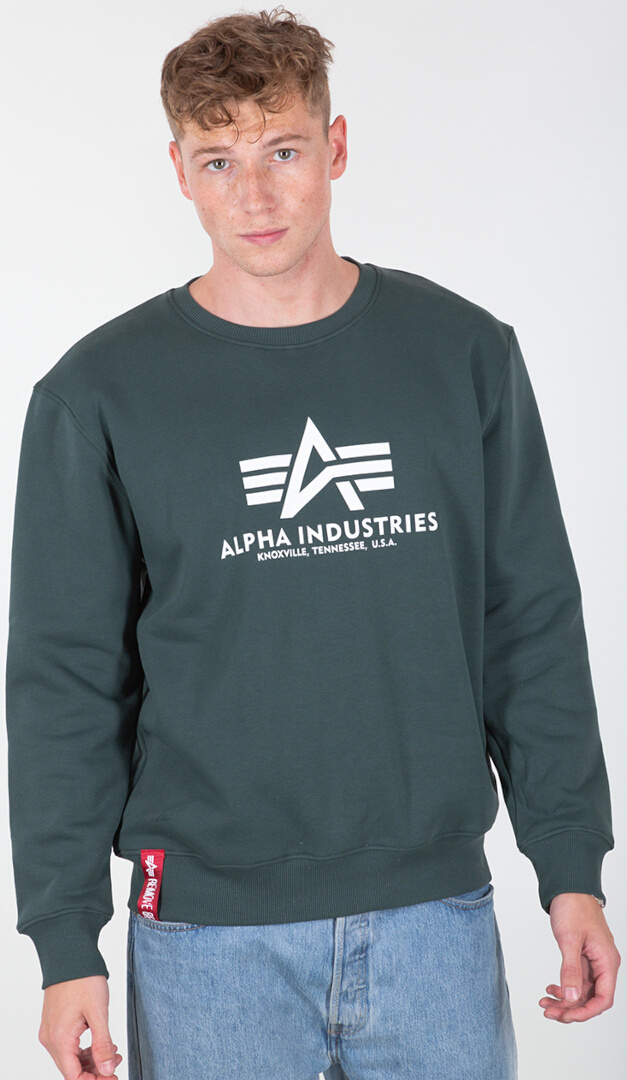 Alpha Industries Basic Sweatshirt grøn/hvid XL Figur 1
