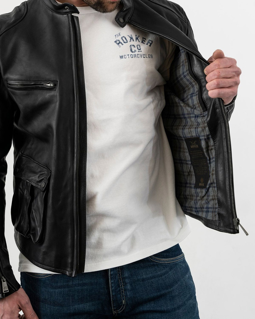 Rokker Goodwood Jachetă de piele de motocicletă negru S Figura 8