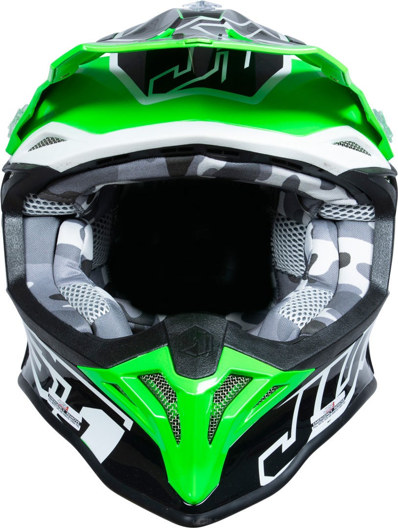 Just1 J39 Thruster Capacete de Motocross preto/branco/verde M (57/58) Figura 4