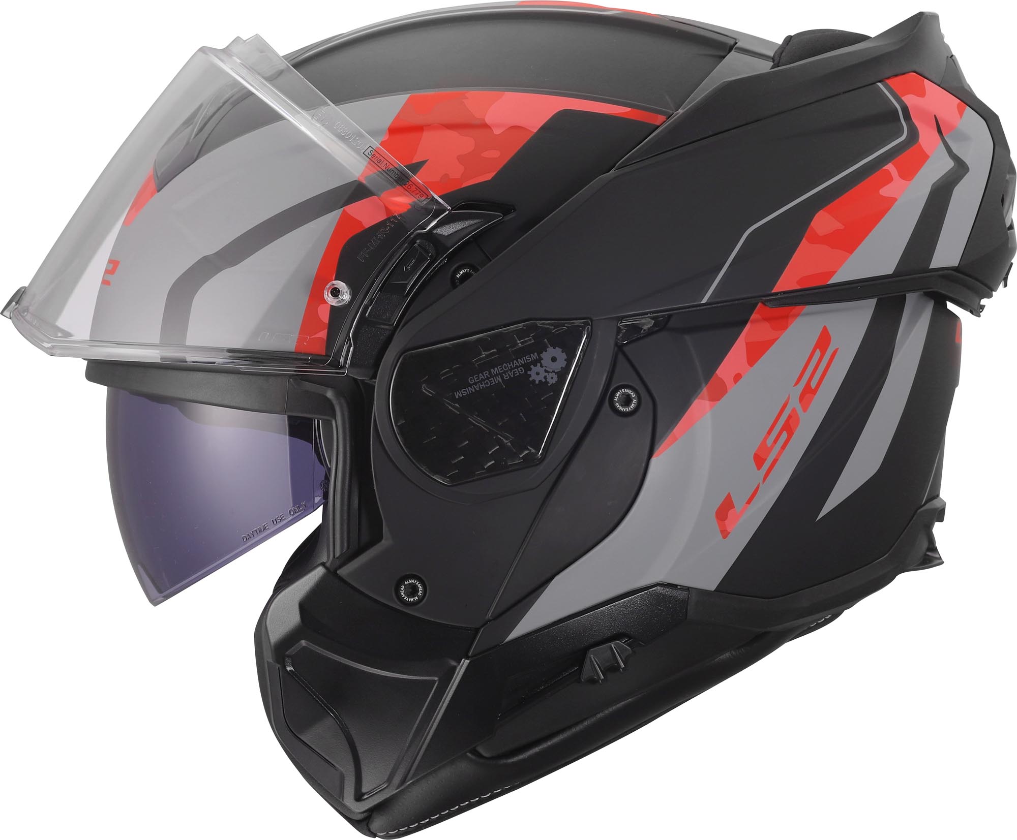 LS2 FF910 Advant II Glide Klapphelm schwarz/grau/rot S (55/56) Abbildung 10