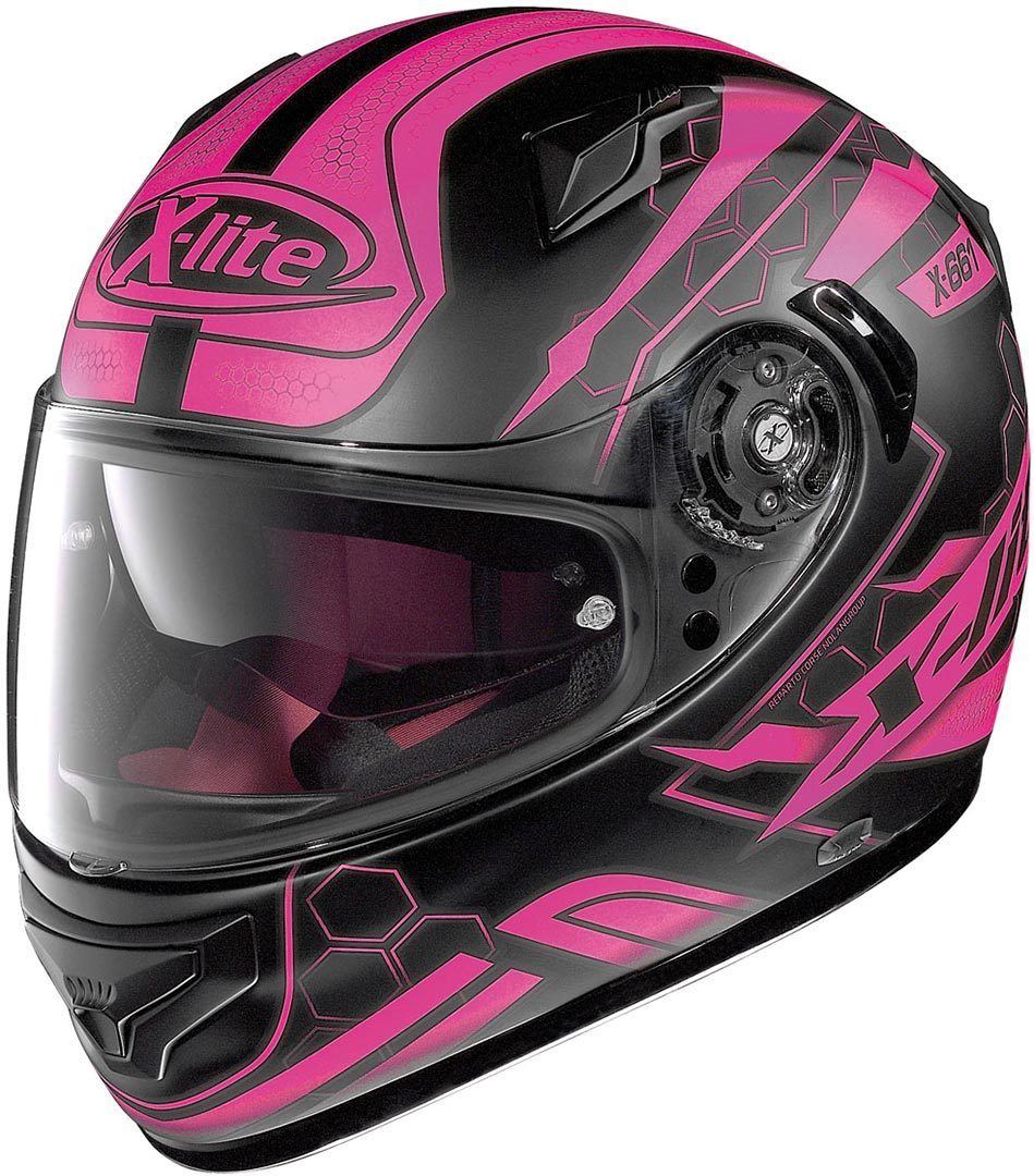 X-Lite X-661 Honeycomb N-Com Hjelm sort mat/pink S (56) Figur 1