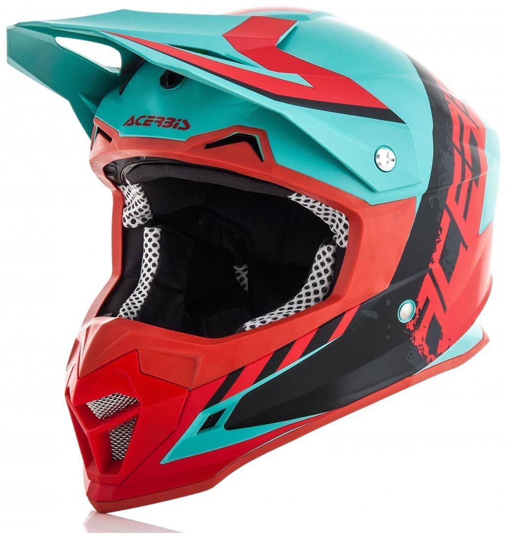 Acerbis Profile 4 Casco Motocross Verde/Rosso M (57/58) Figura 1