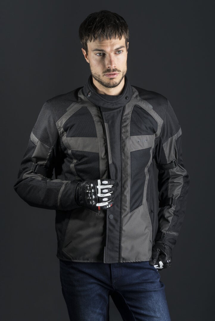 LS2 Scout Chaqueta textil de moto impermeable negro/gris oscuro XXL Figura 7