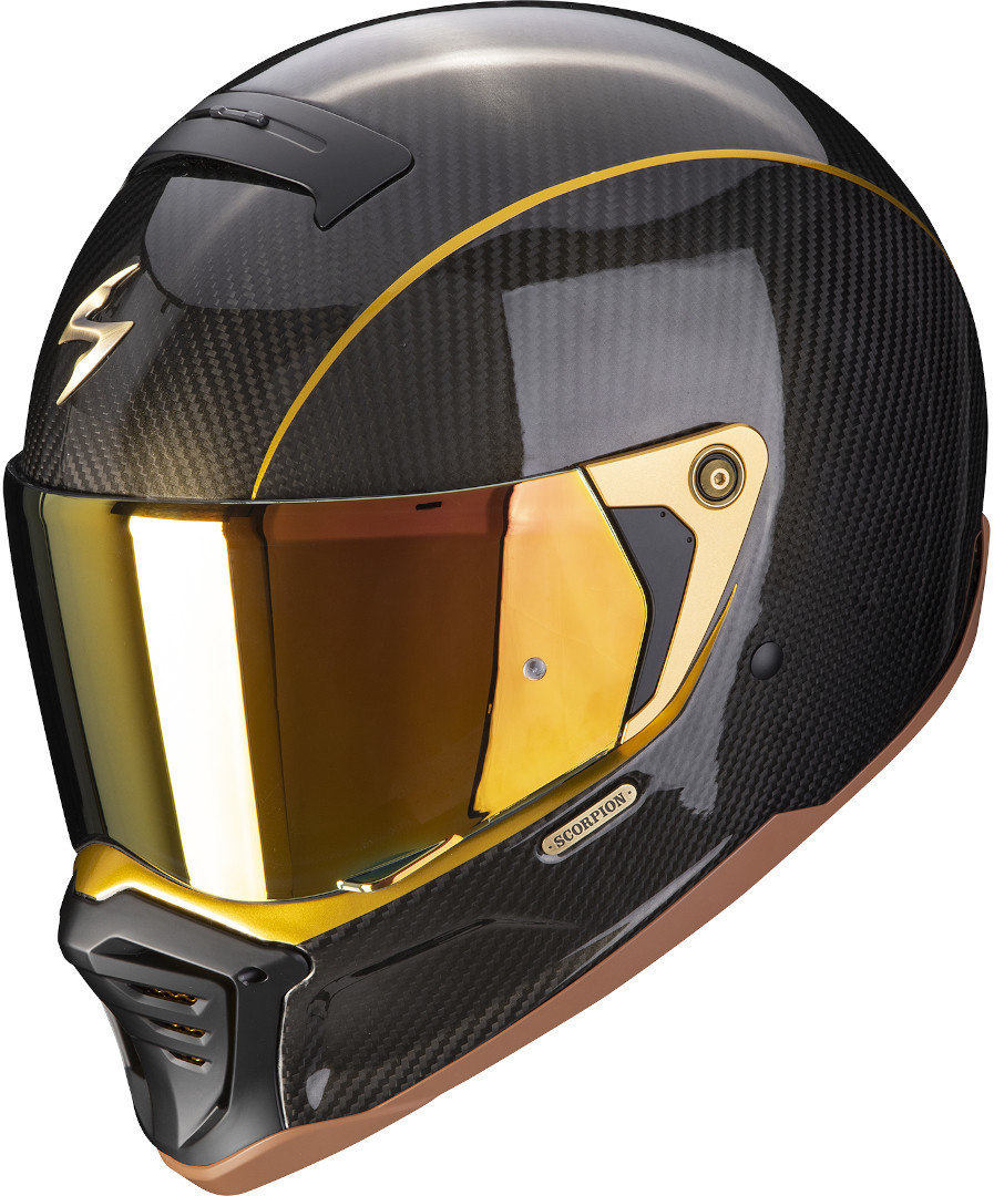 Scorpion Men's Black/Gold Exo-Hx1 Carbon Se Solid Helmet