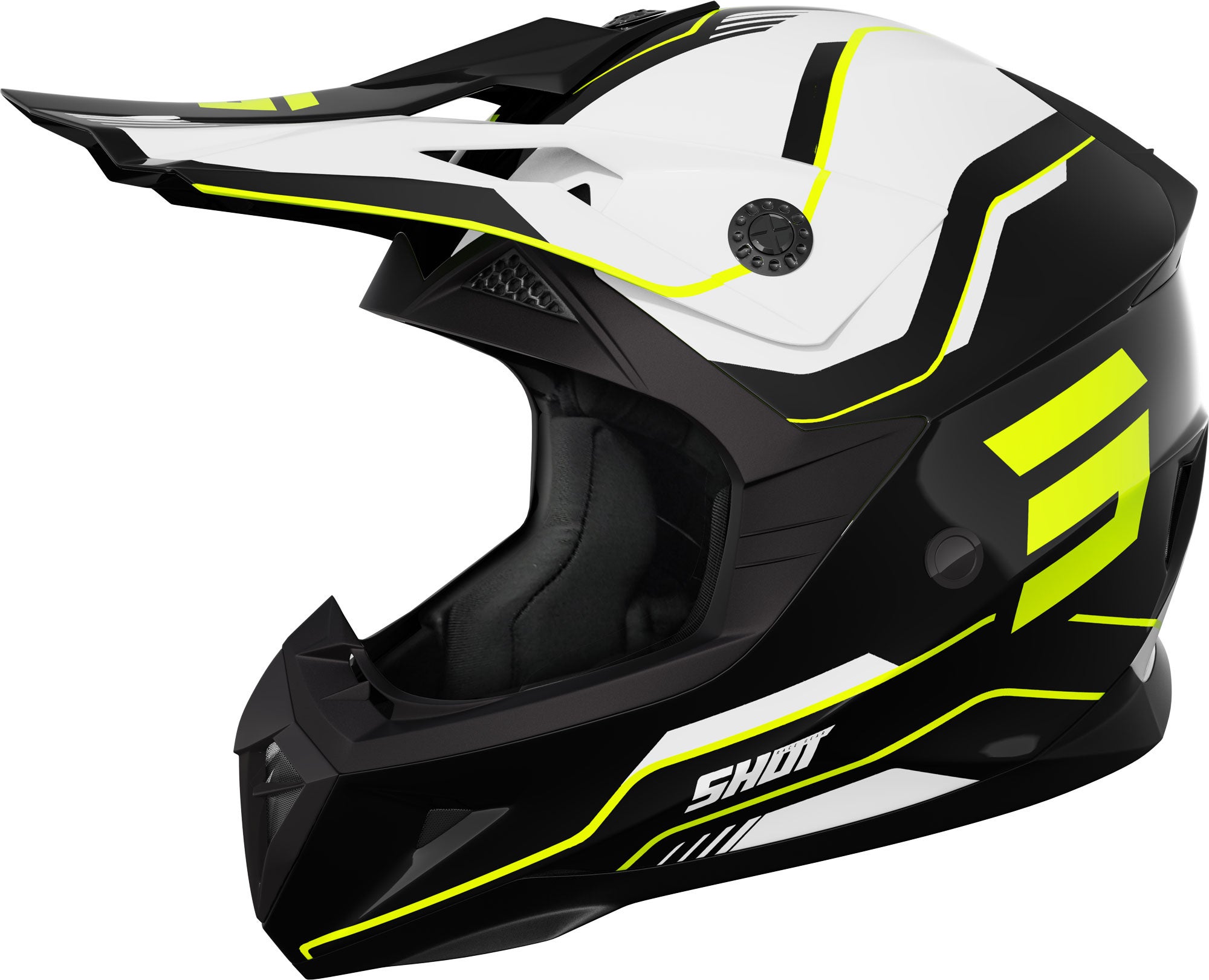 Shot Pulse Lines Capacete de motocross juvenil preto/amarelo Y/S (49/50) Figura 1